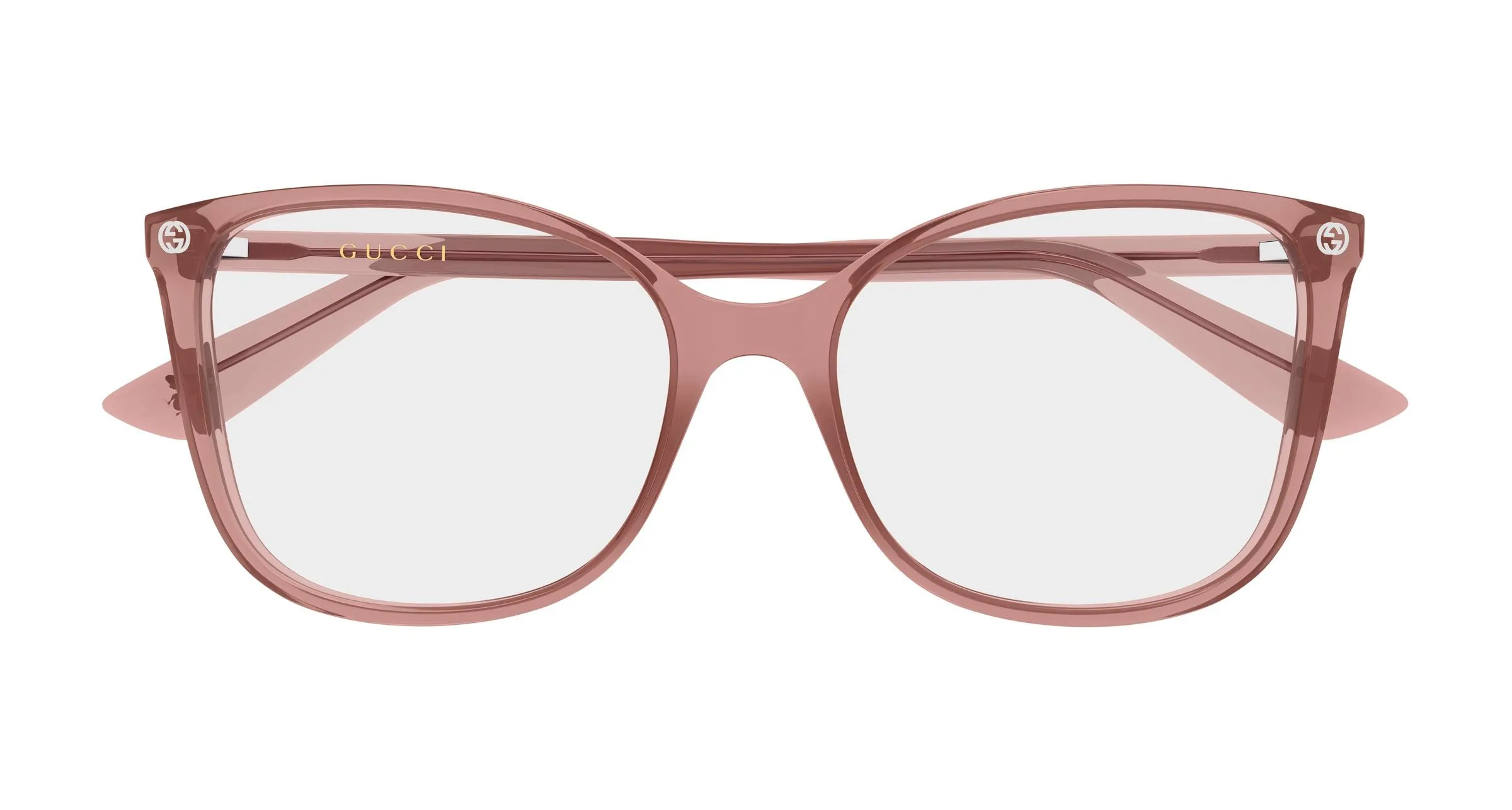 Gucci GG0026O 025 Montature da vista Acetato Rosa Trasparente Cat Eye - immagine 2