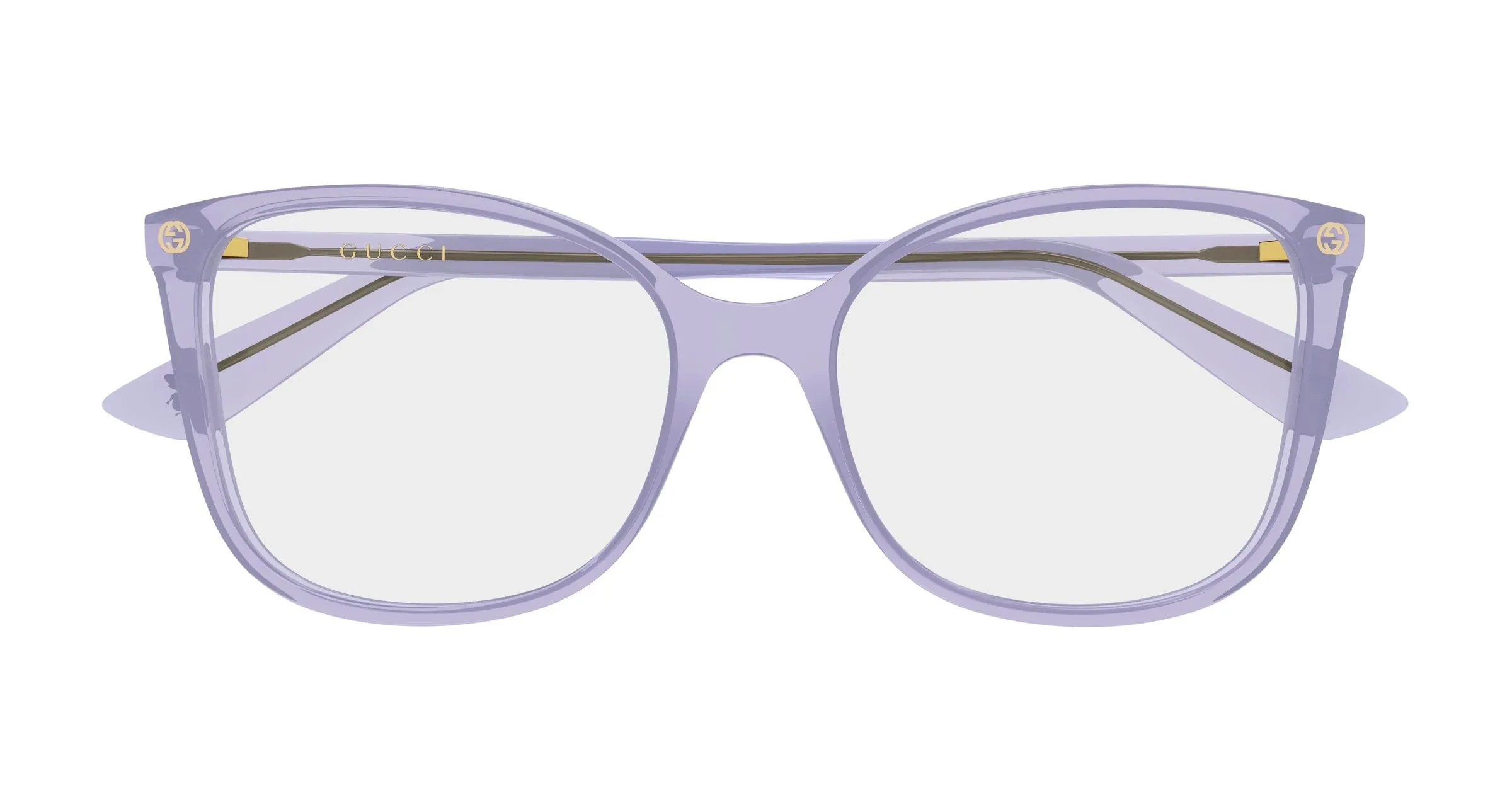 Gucci GG0026O 023 Montature da vista Acetato Viola Trasparente Cat Eye - immagine 2