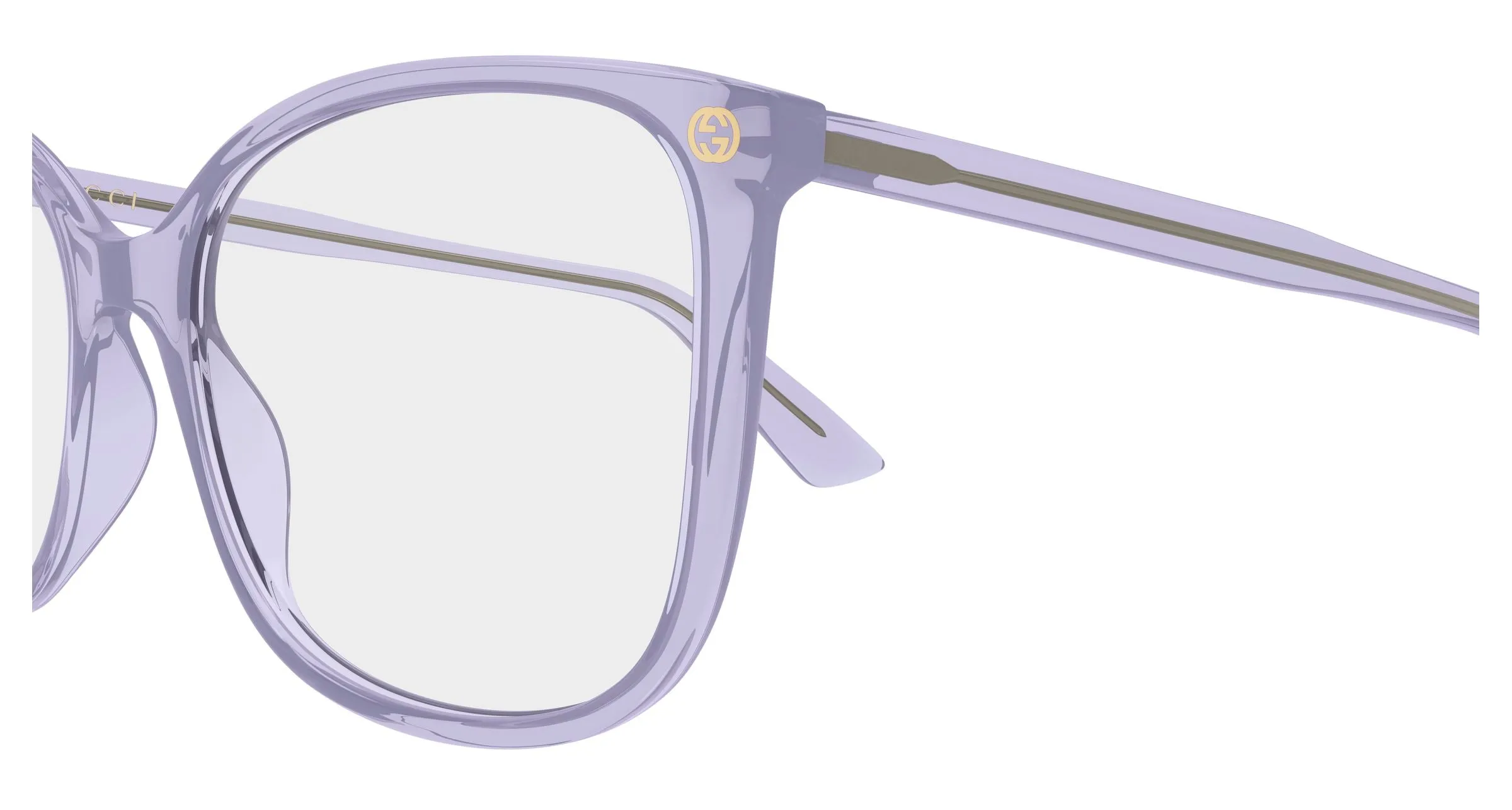 Gucci GG0026O 023 Montature da vista Acetato Viola Trasparente Cat Eye - immagine 3