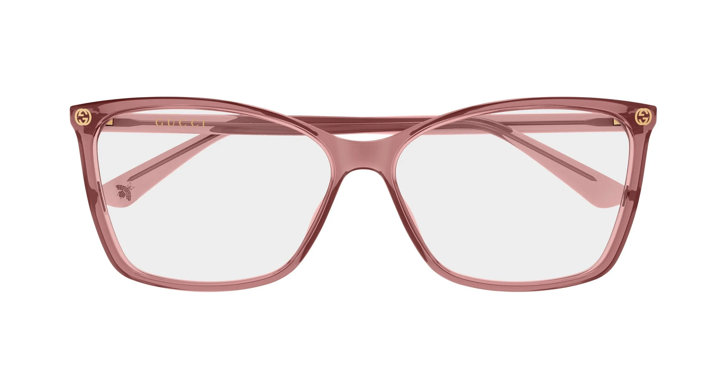 Gucci GG0025O 023 Montature da vista Acetato Rosa Trasparente Cat Eye - immagine 2