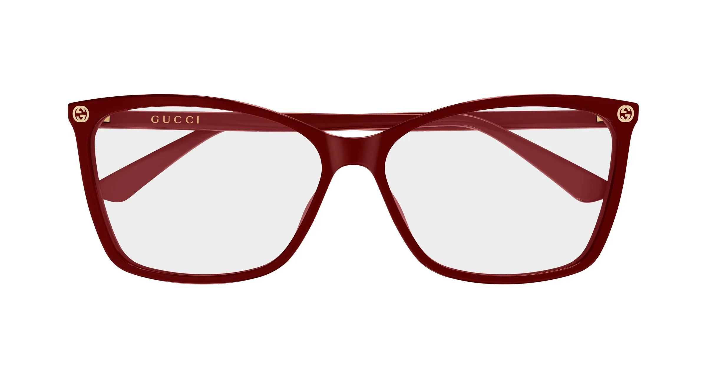 Gucci GG0025O 022 Montature da vista Acetato Bordeaux Trasparente Cat Eye - immagine 2