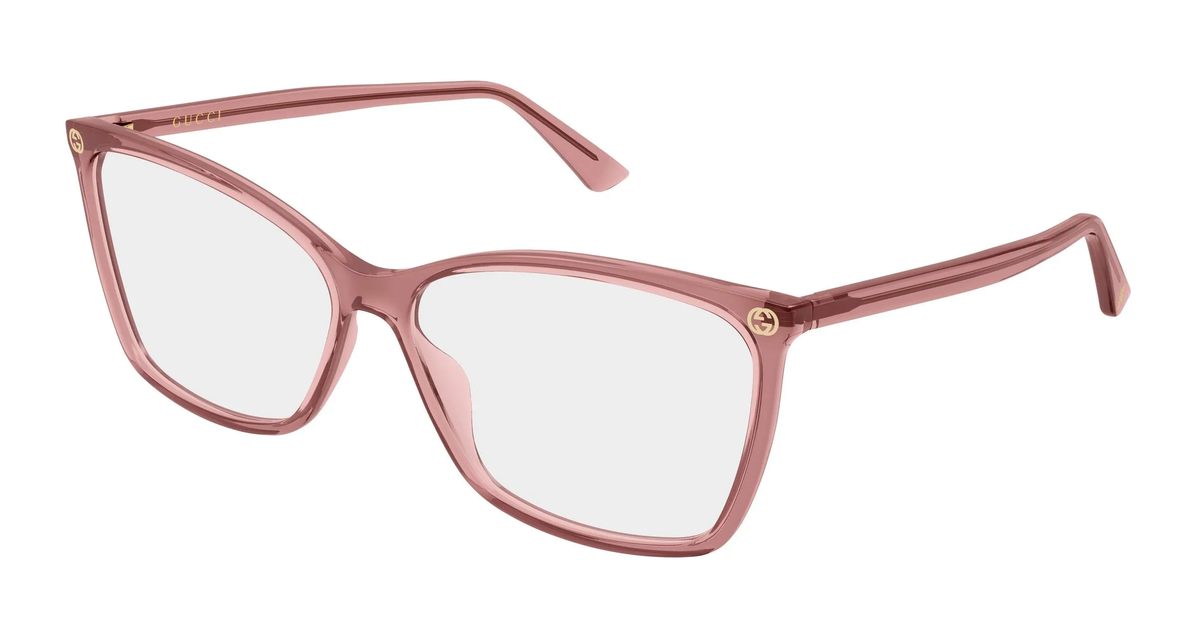 Gucci GG0025O 018 Montature da vista Acetato Rosa Trasparente Cat Eye - immagine 1