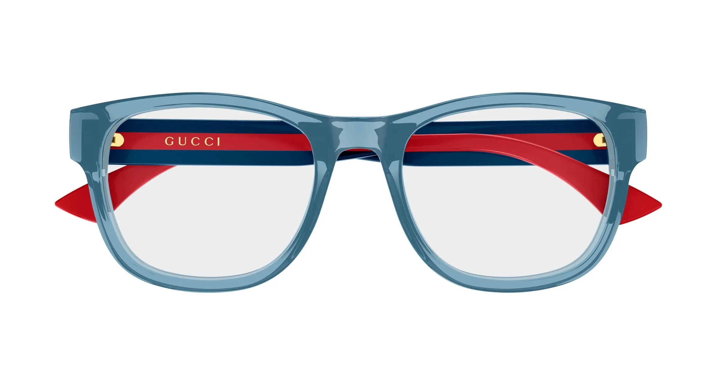 Gucci GG0004ONN 005 Montature da vista Acetato Blu Trasparente Squadrata - immagine 2