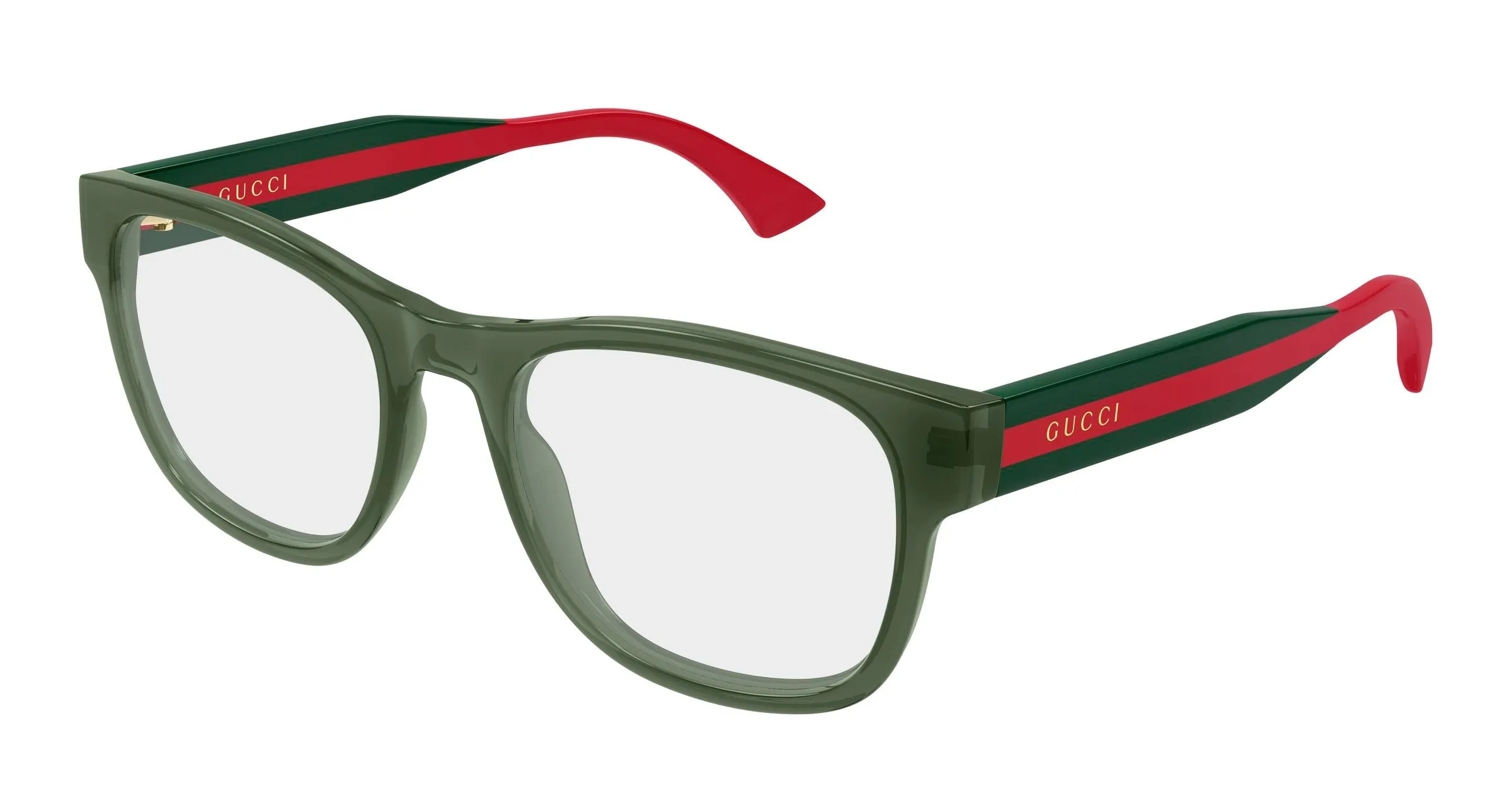 Gucci GG0004ONN 004 Montature da vista Acetato Verde Trasparente Squadrata - immagine 1