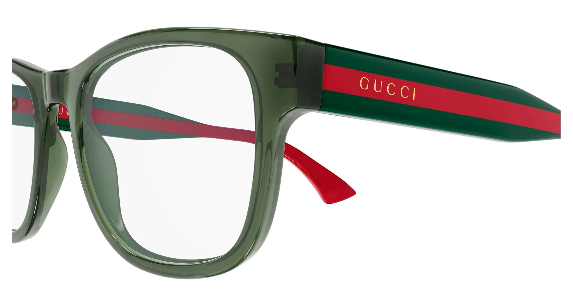 Gucci GG0004ONN 004 Montature da vista Acetato Verde Trasparente Squadrata - immagine 3
