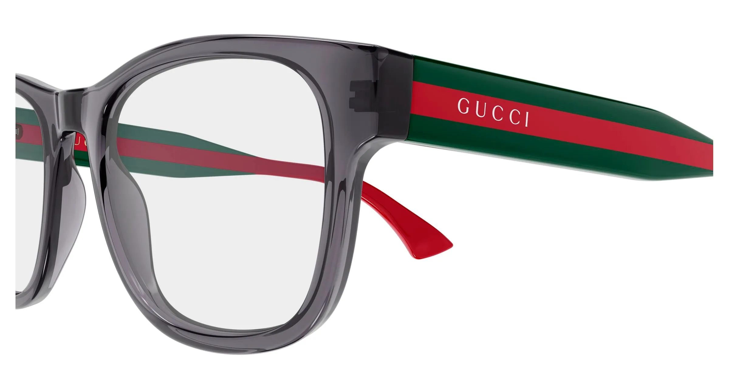Gucci GG0004ONN 003 Montature da vista Acetato Grigio Trasparente Squadrata - immagine 3
