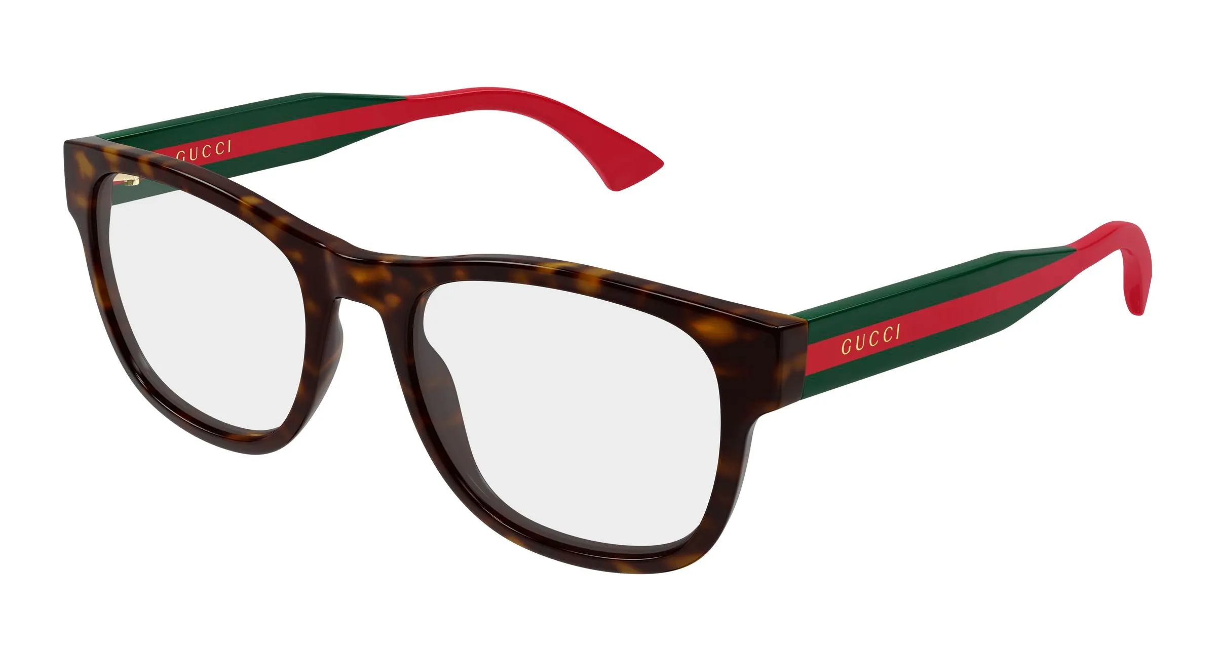 Gucci GG0004ONN 002 Montature da vista Acetato Havana Trasparente Squadrata - immagine 1