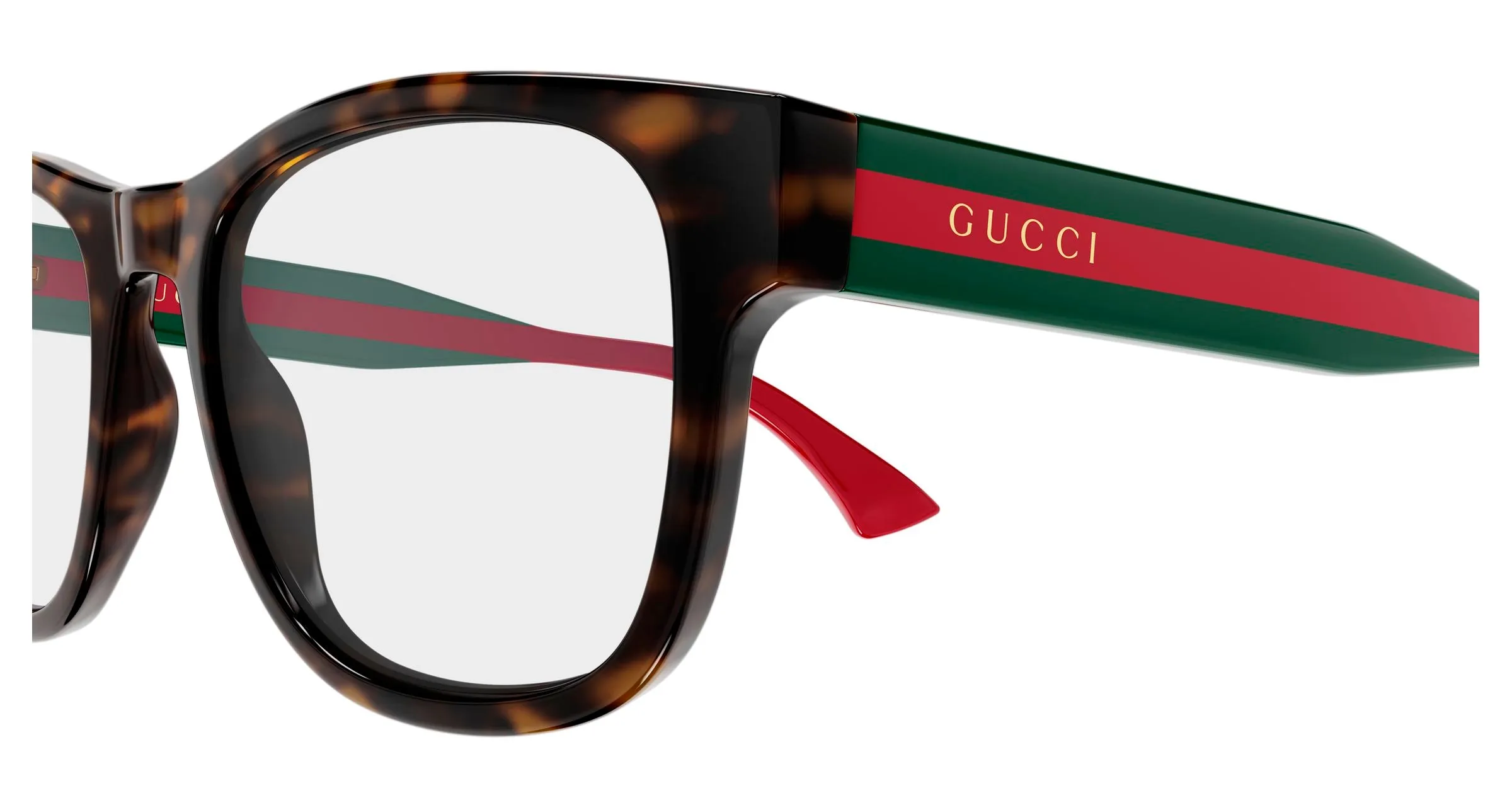 Gucci GG0004ONN 002 Montature da vista Acetato Havana Trasparente Squadrata - immagine 3