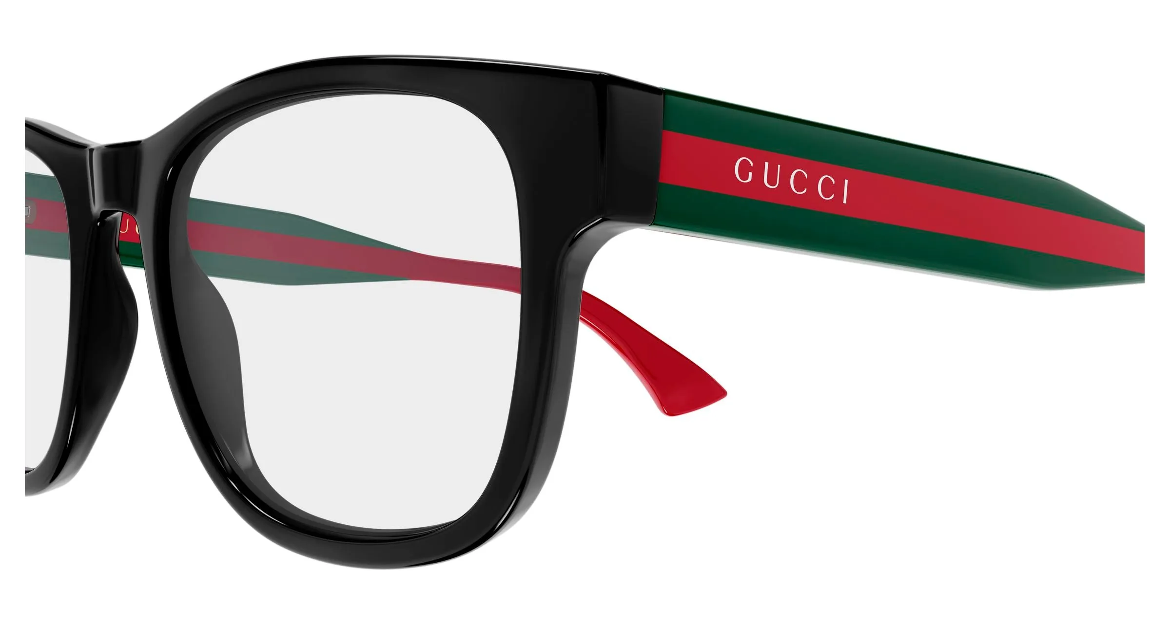 Gucci GG0004ONN 001 Montature da vista Acetato Nero Trasparente Squadrata - immagine 3