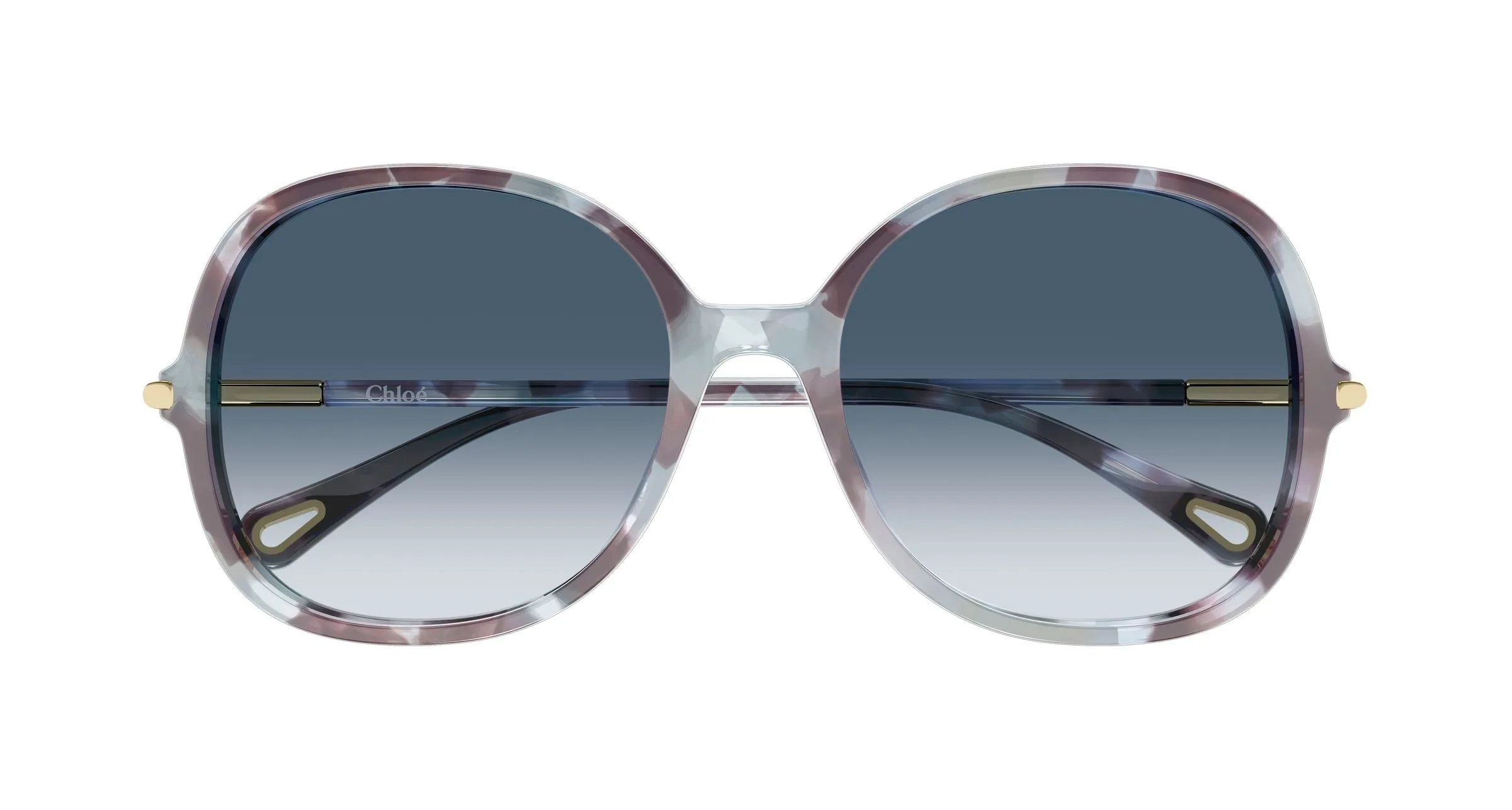 Chloé CH0383S 001 Occhiali da sole Acetato Havana Blu Rotonda - immagine 2