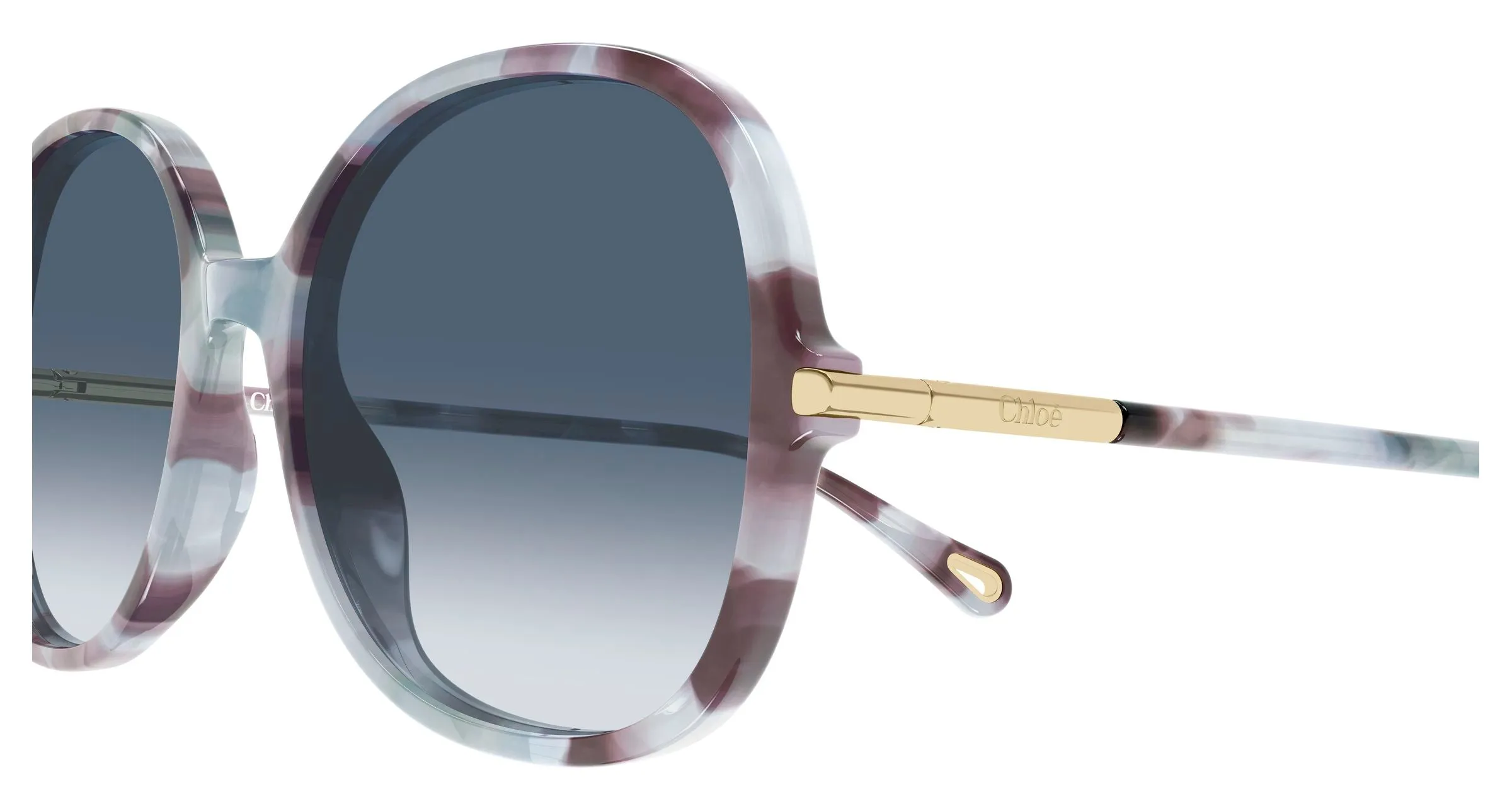 Chloé CH0383S 001 Occhiali da sole Acetato Havana Blu Rotonda - immagine 3