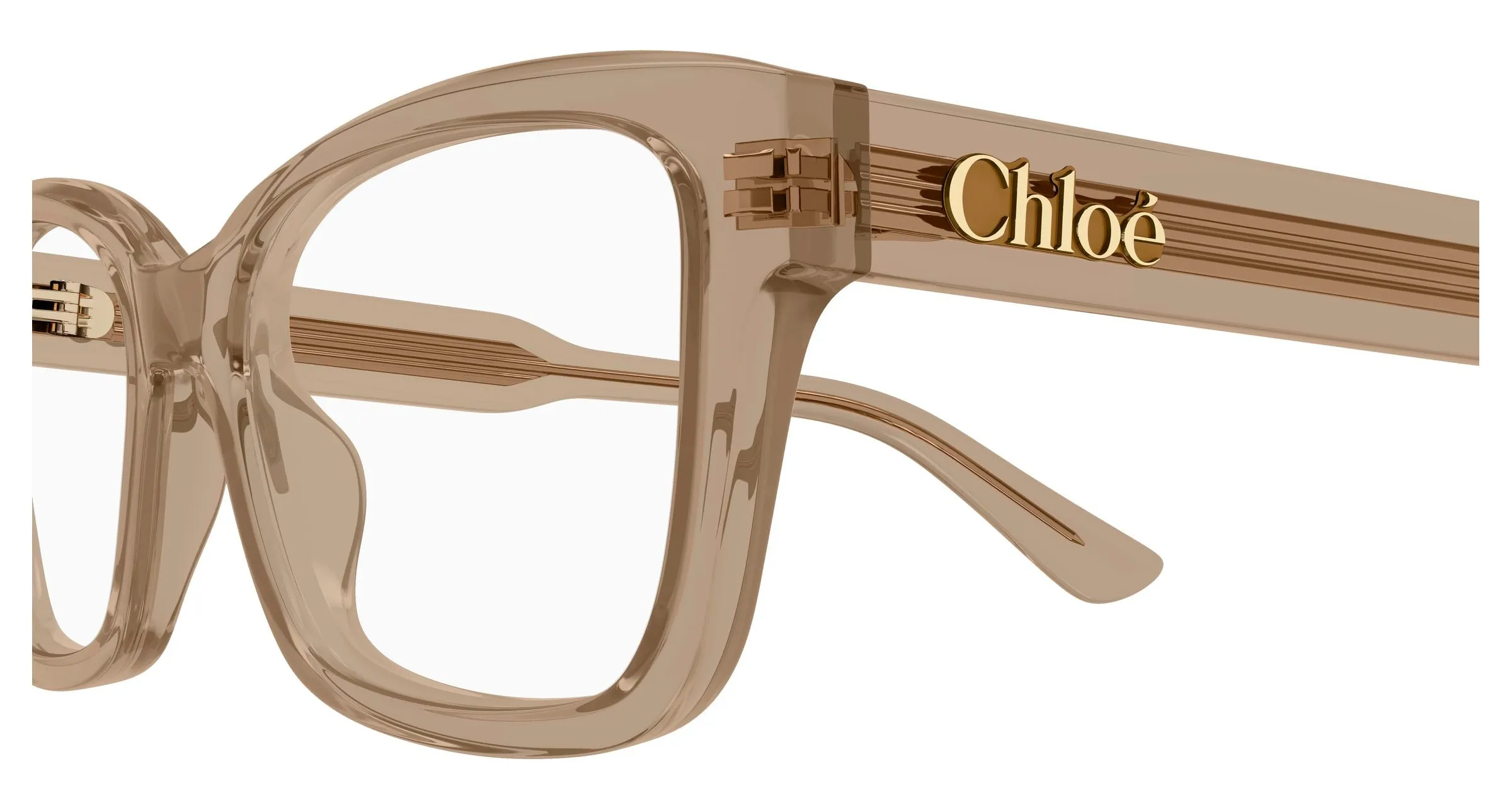 Chloé CH0380O 005 Montature da vista Acetato Marrone Trasparente Cat Eye - immagine 3