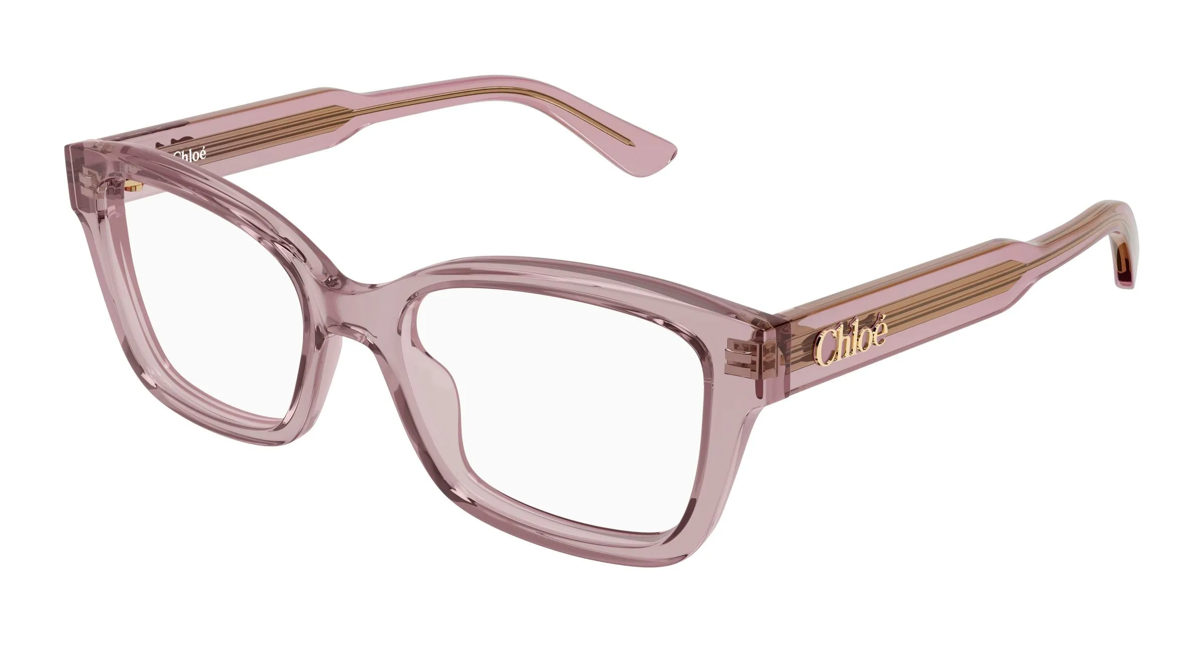 Chloé CH0380O 004 Montature da vista Acetato Rosa Trasparente Cat Eye - immagine 1
