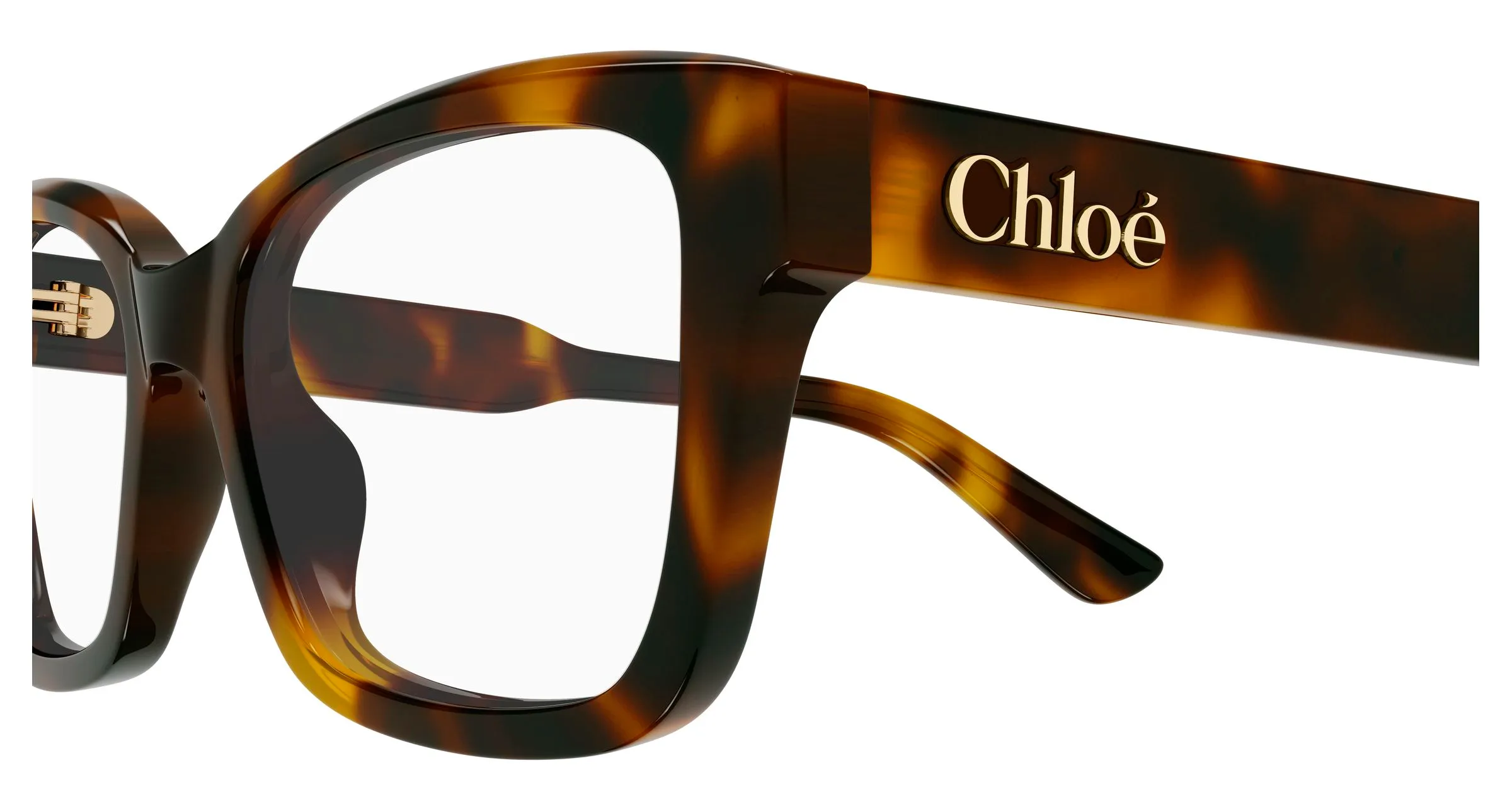 Chloé CH0380O 002 Montature da vista Acetato Havana Trasparente Cat Eye - immagine 3