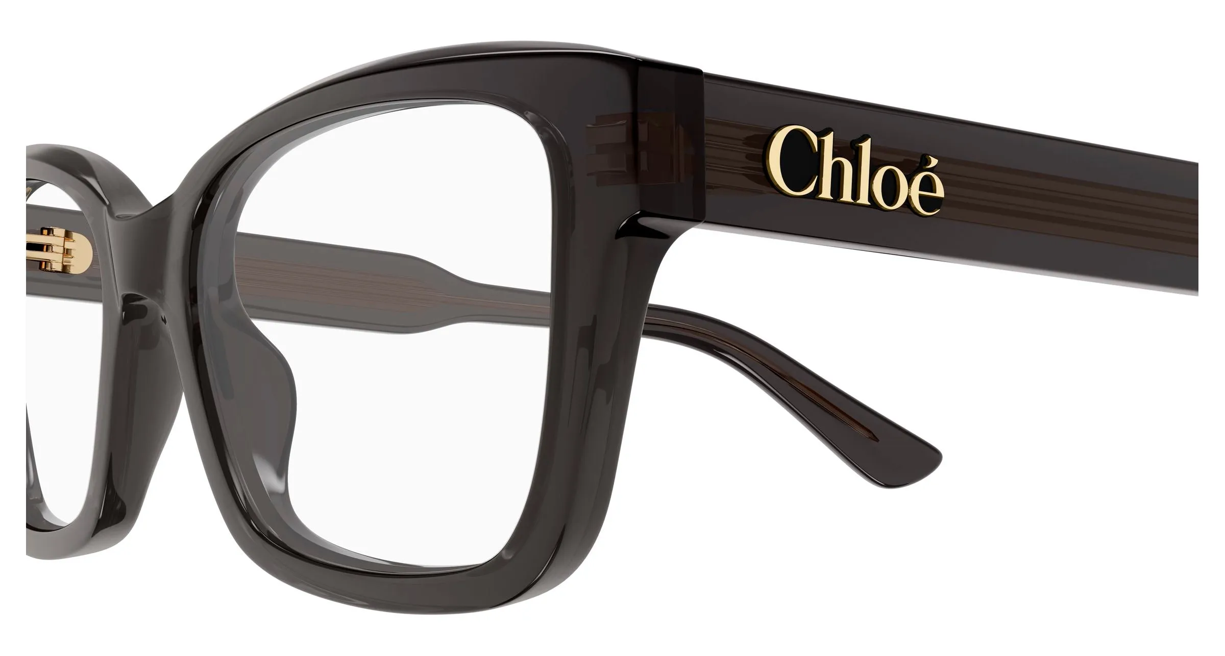 Chloé CH0380O 001 Montature da vista Acetato Grigio Trasparente Cat Eye - immagine 3
