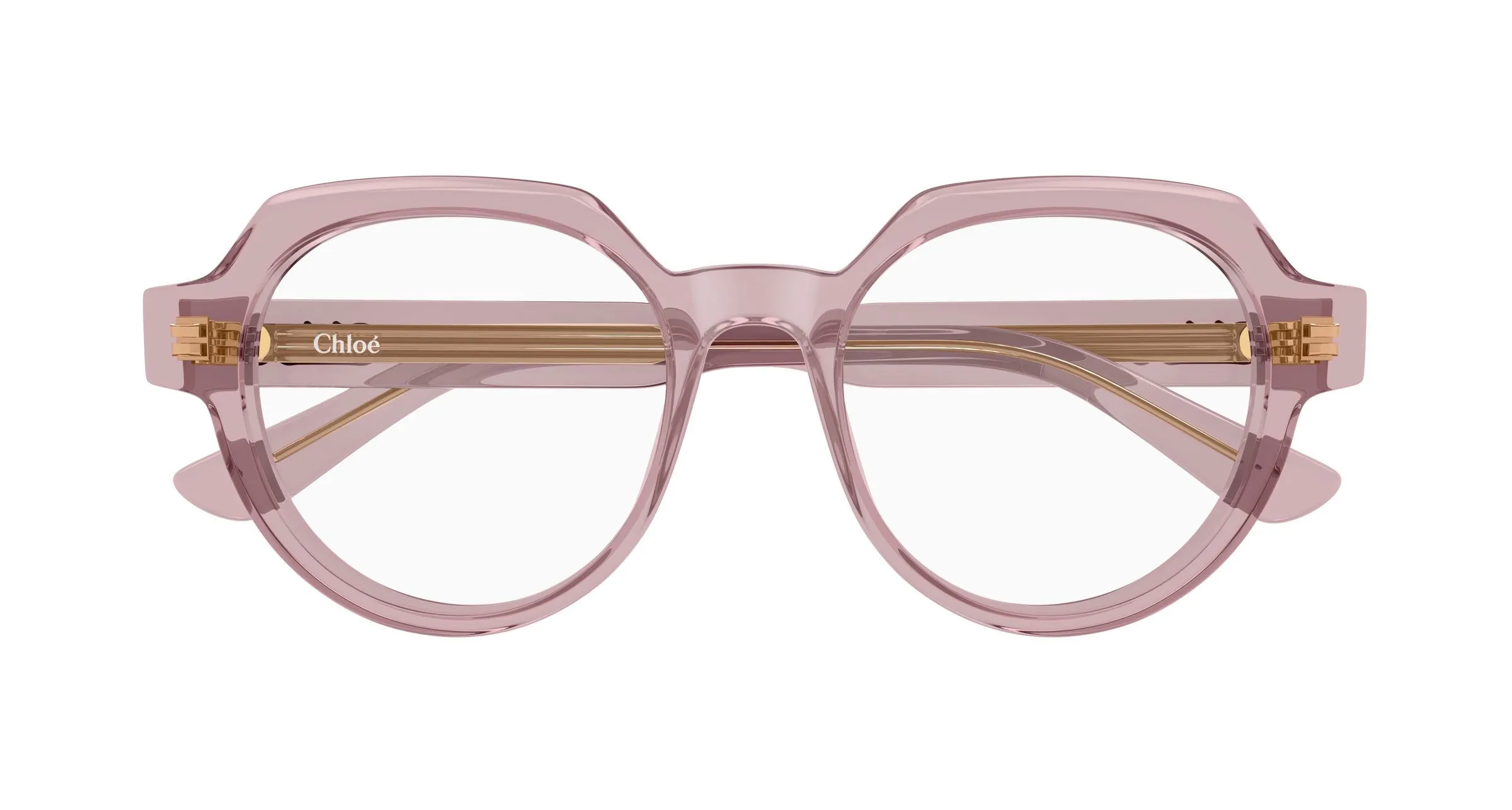 Chloé CH0379O 004 Montature da vista Acetato Rosa Trasparente Geometrica - immagine 2