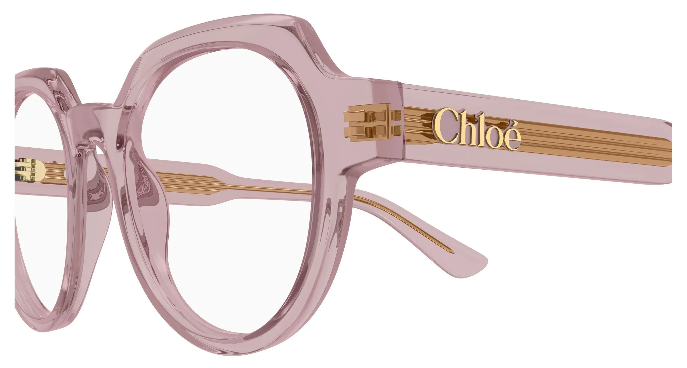 Chloé CH0379O 004 Montature da vista Acetato Rosa Trasparente Geometrica - immagine 3