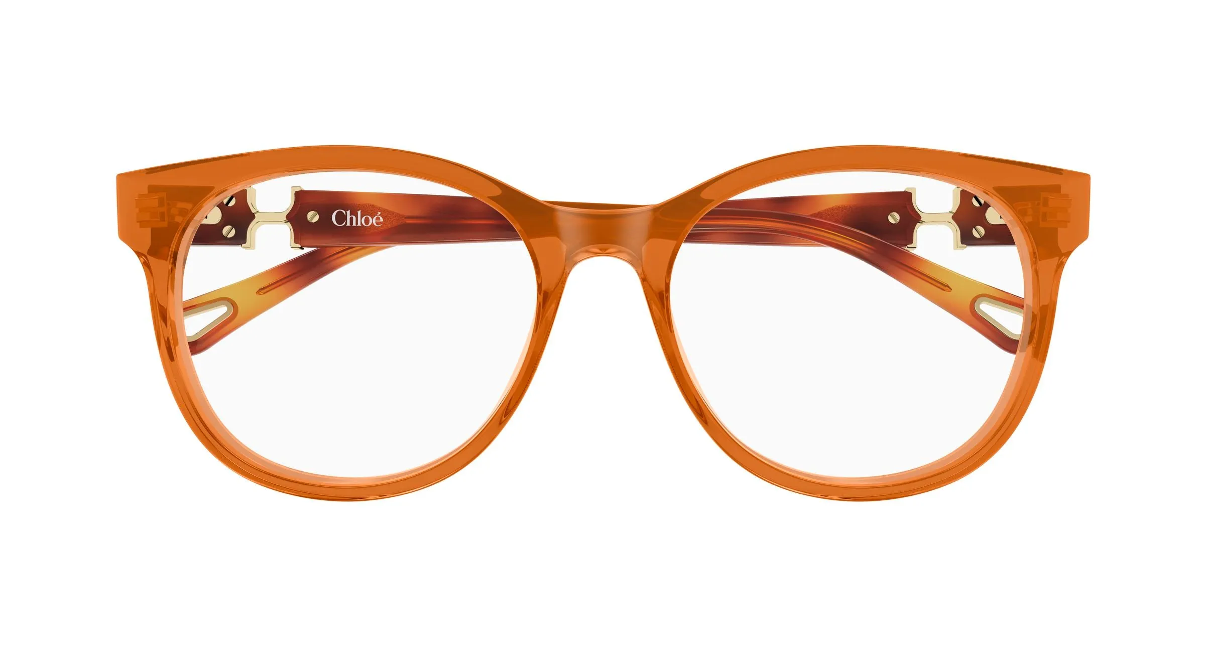 Chloé CH0375O 004 Montature da vista Acetato Marrone Trasparente Rotonda - immagine 2