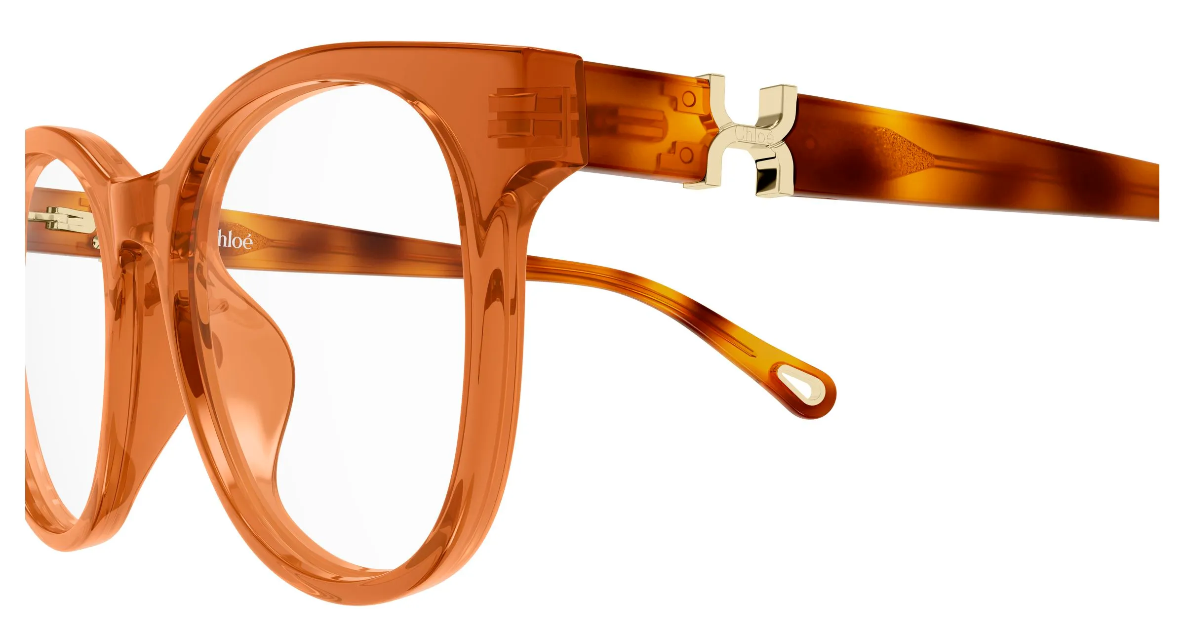 Chloé CH0375O 004 Montature da vista Acetato Marrone Trasparente Rotonda - immagine 3
