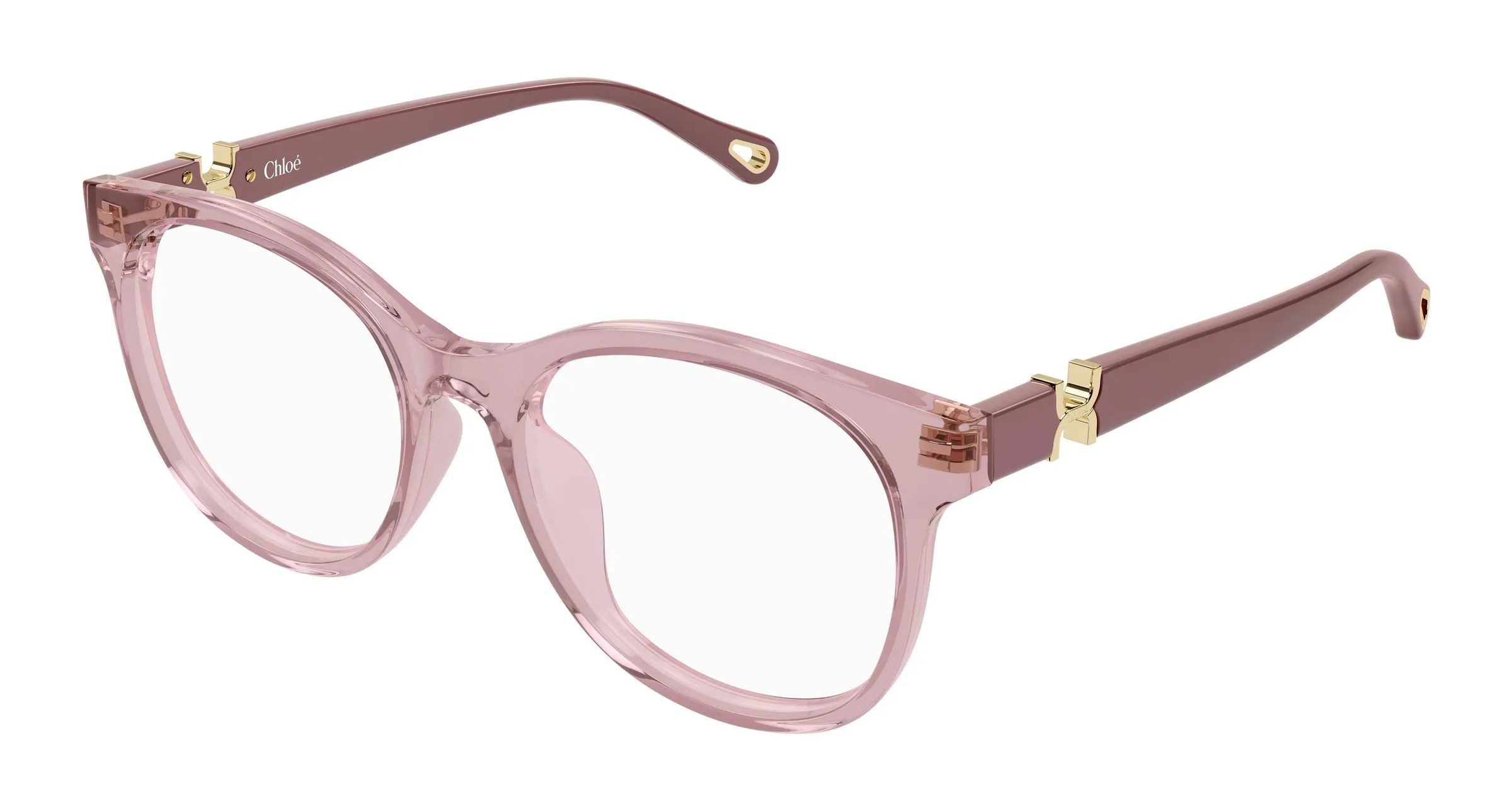 Chloé CH0375O 003 Montature da vista Acetato Rosa Trasparente Rotonda - immagine 1