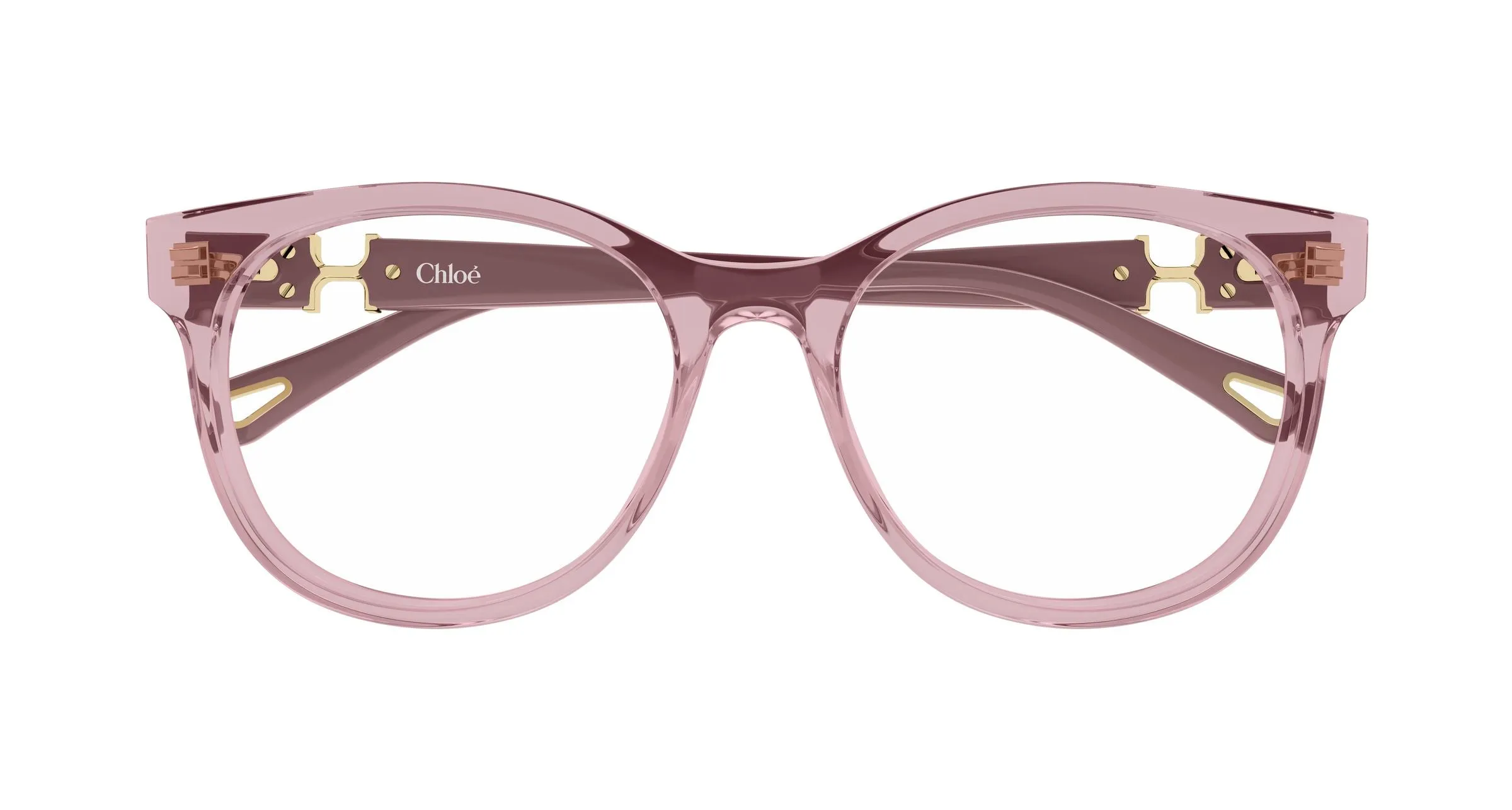 Chloé CH0375O 003 Montature da vista Acetato Rosa Trasparente Rotonda - immagine 2