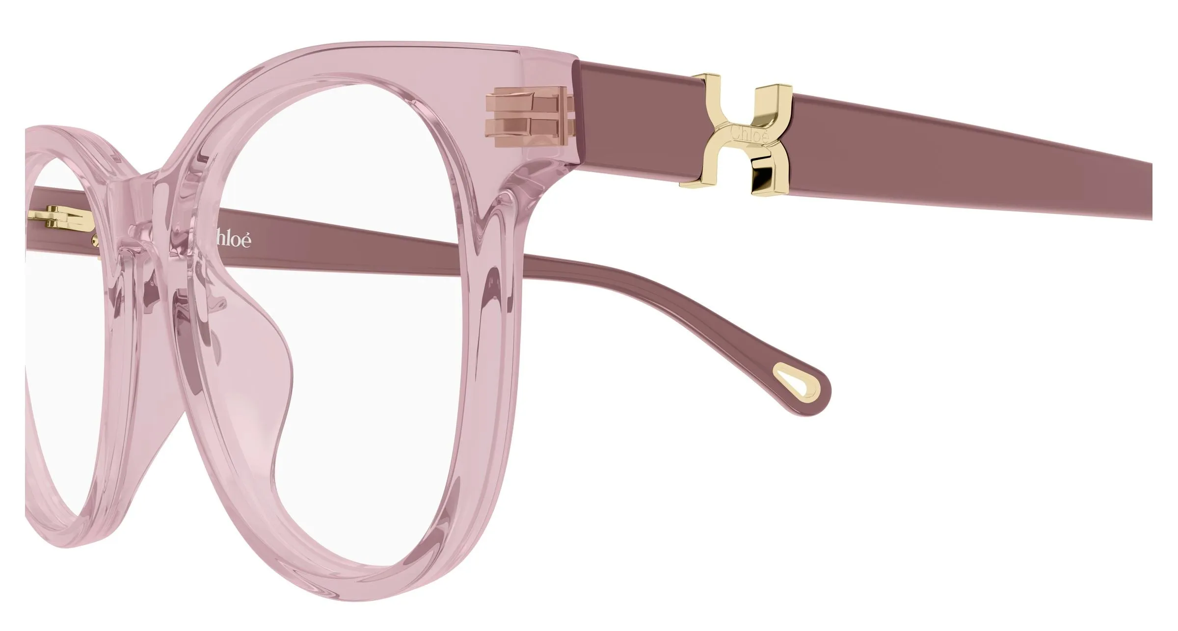 Chloé CH0375O 003 Montature da vista Acetato Rosa Trasparente Rotonda - immagine 3
