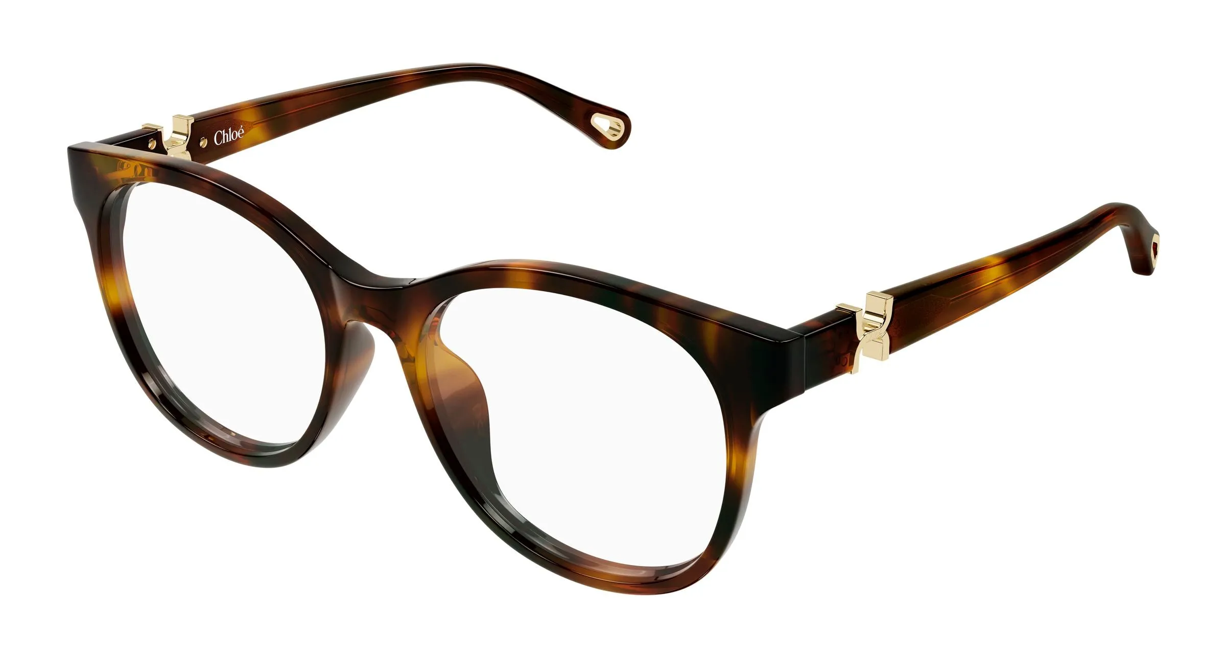 Chloé CH0375O 002 Montature da vista Acetato Havana Trasparente Rotonda - immagine 1