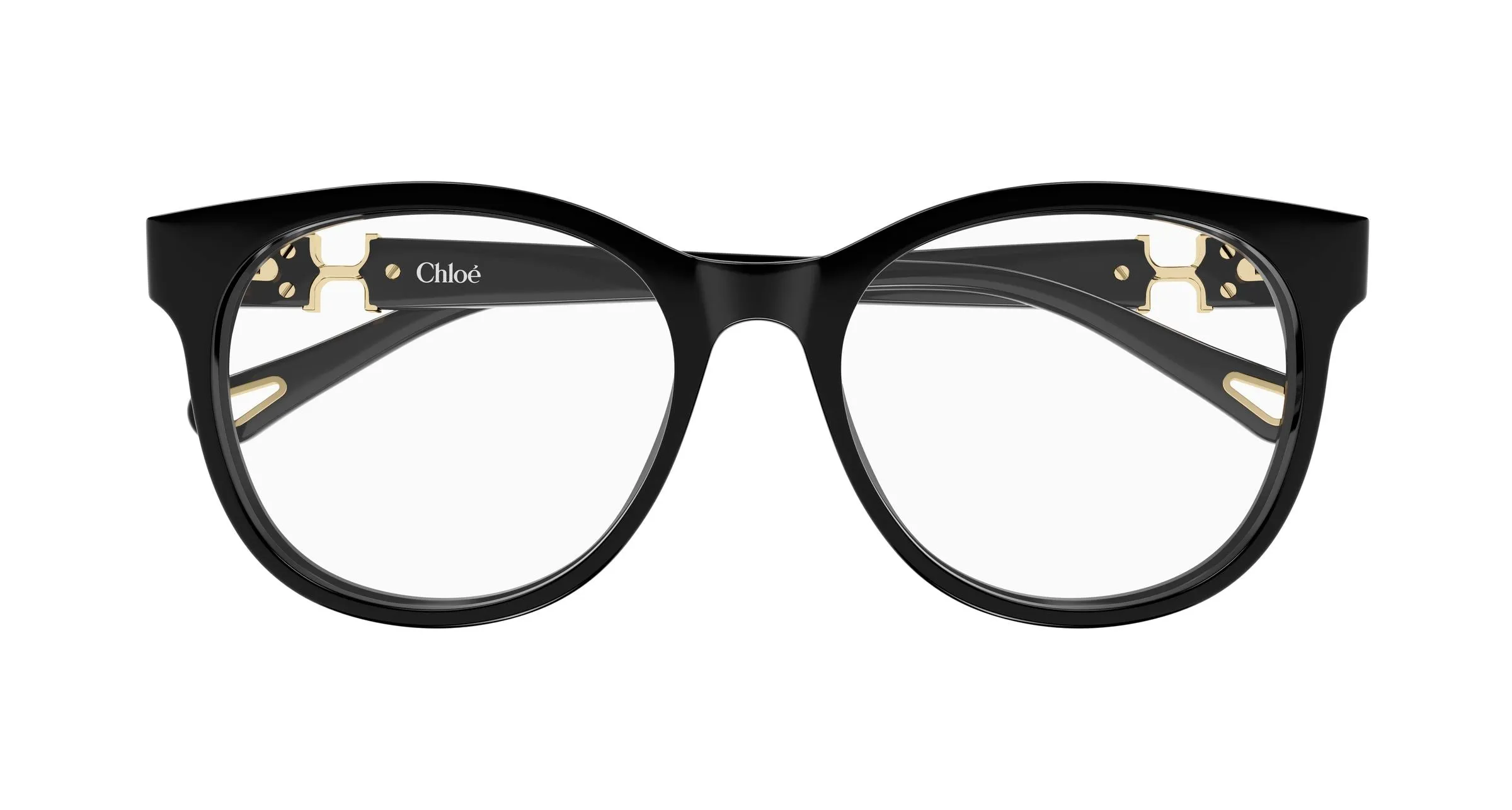 Chloé CH0375O 001 Montature da vista Acetato Nero Trasparente Rotonda - immagine 2