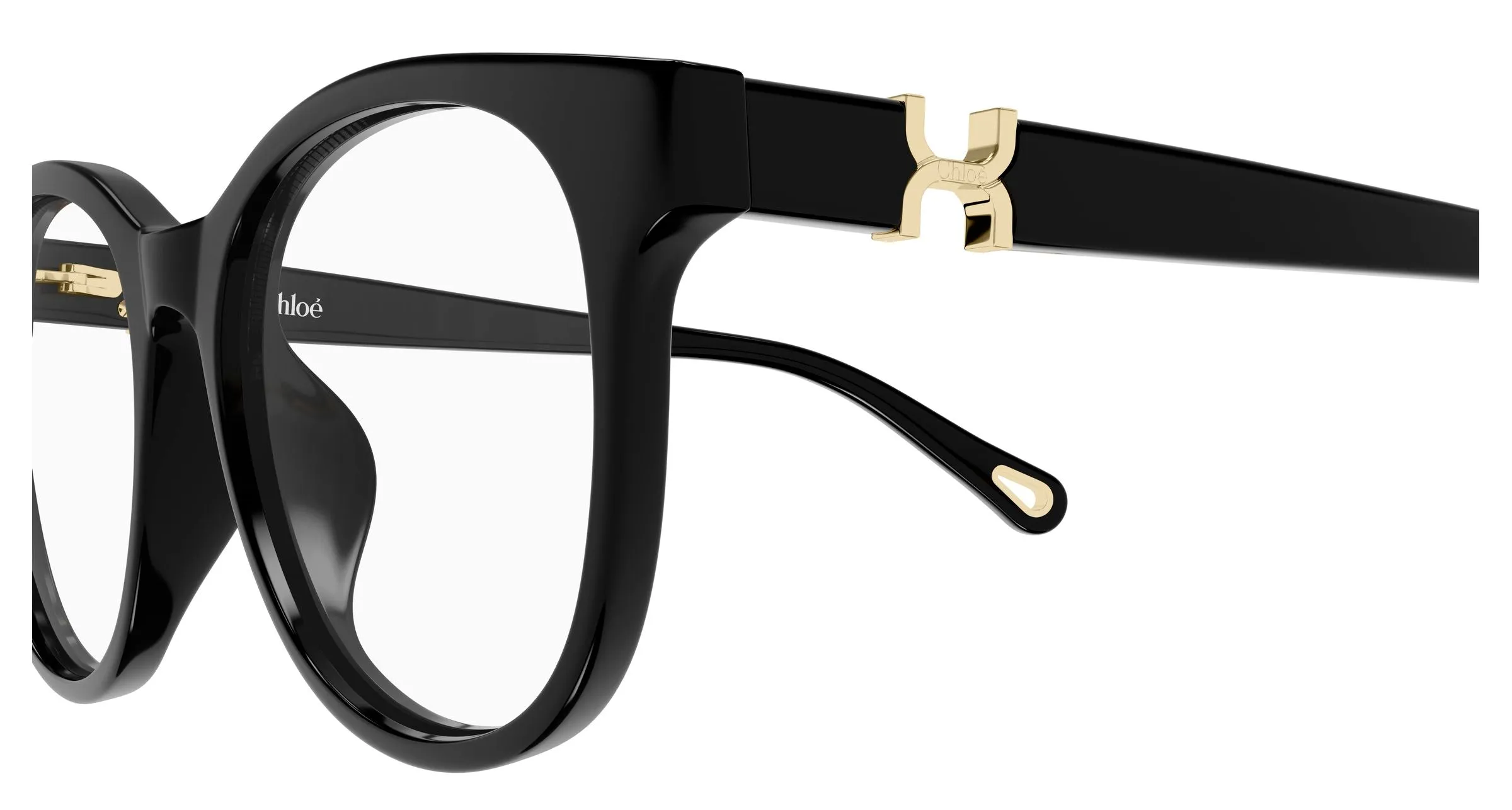 Chloé CH0375O 001 Montature da vista Acetato Nero Trasparente Rotonda - immagine 3