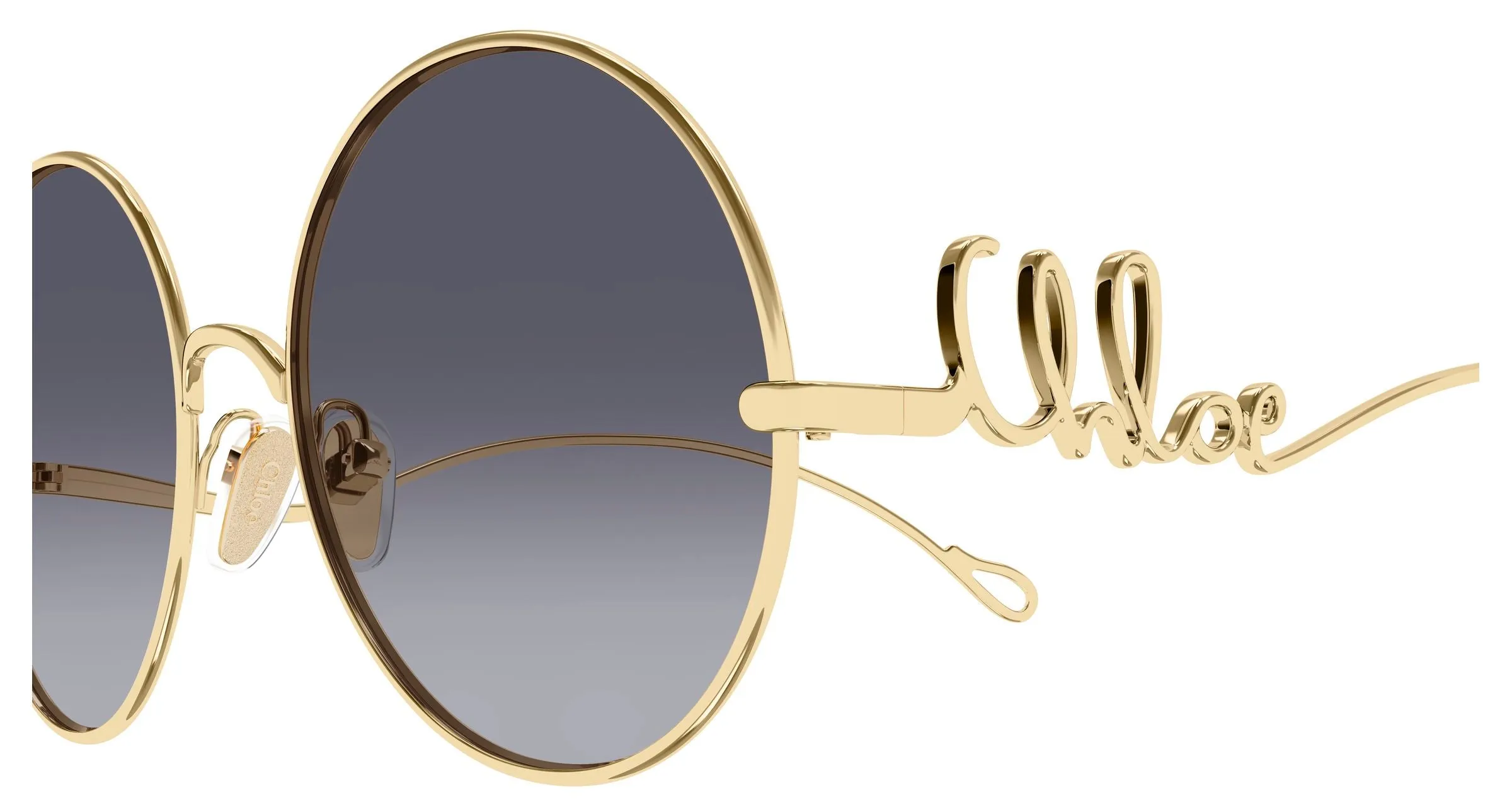 Chloé CH0372S 004 Occhiali da sole Metallo Oro Viola Rotonda - immagine 3