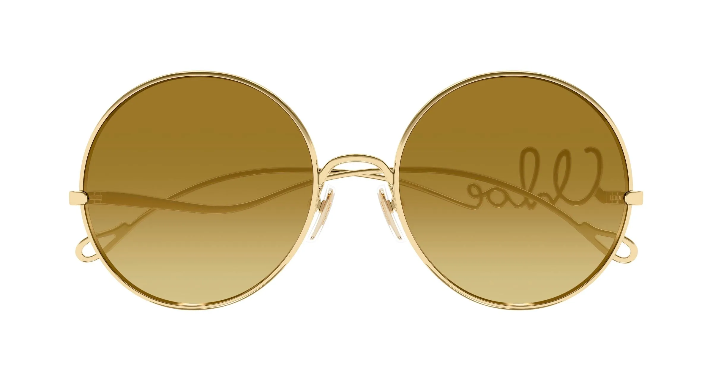 Chloé CH0372S 003 Occhiali da sole Metallo Oro Marrone Rotonda - immagine 2