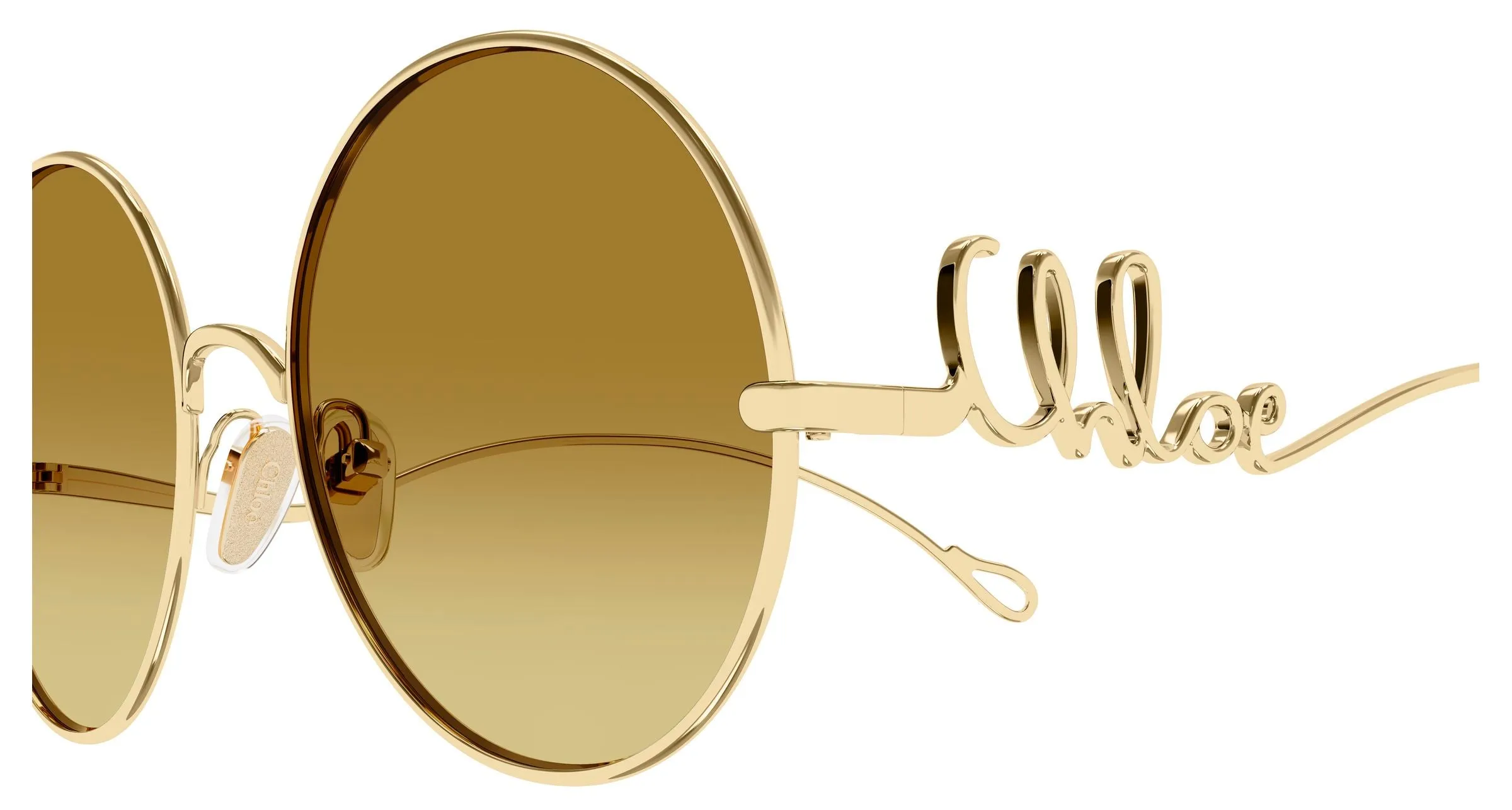 Chloé CH0372S 003 Occhiali da sole Metallo Oro Marrone Rotonda - immagine 3