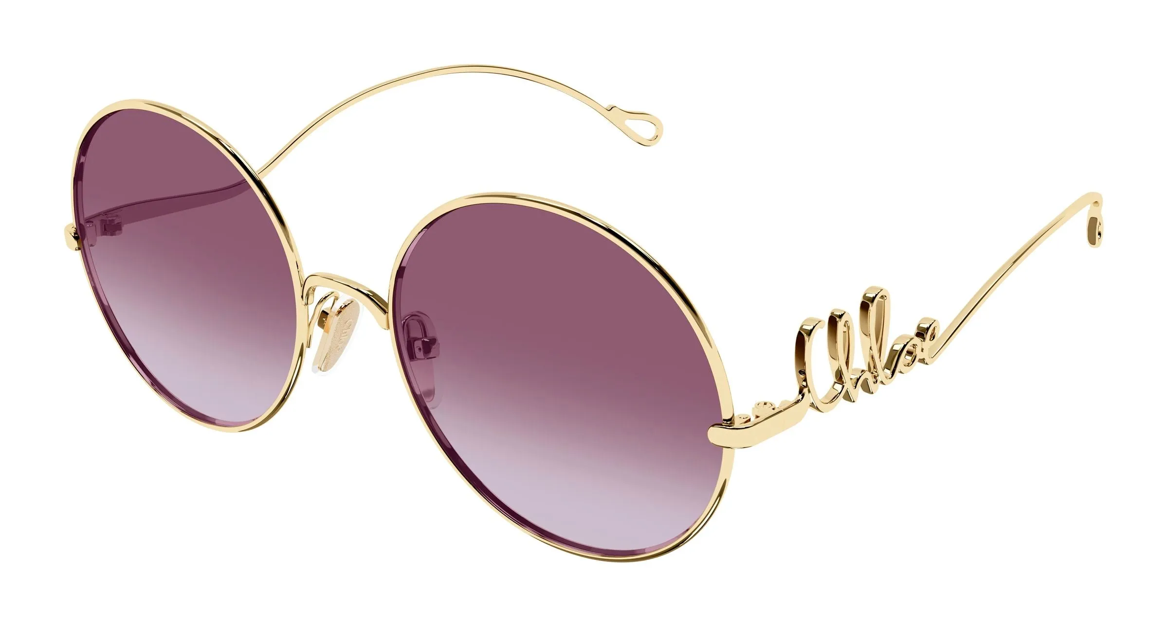 Chloé CH0372S 002 Occhiali da sole Metallo Oro Rosso Rotonda - immagine 1