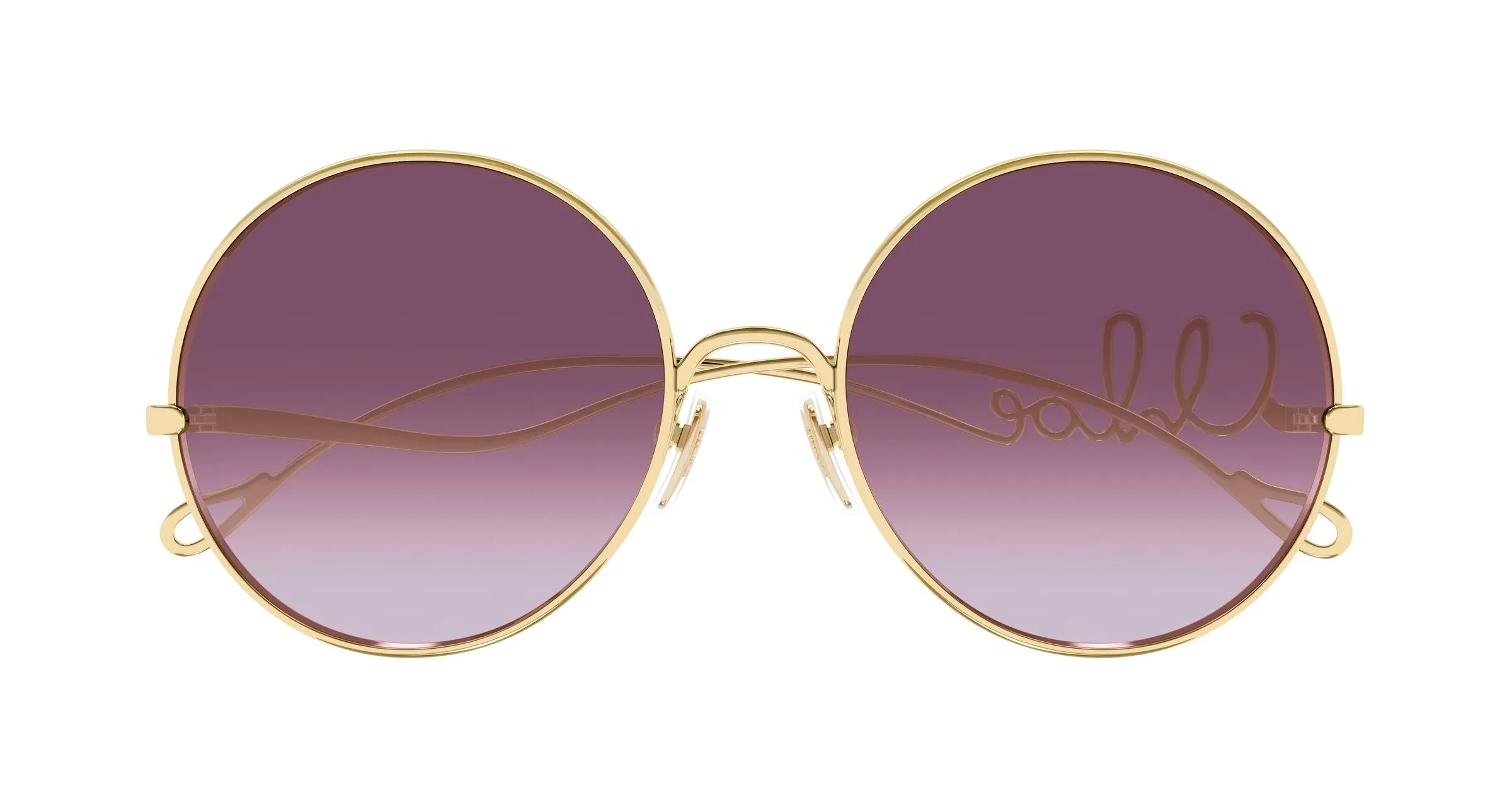 Chloé CH0372S 002 Occhiali da sole Metallo Oro Rosso Rotonda - immagine 2