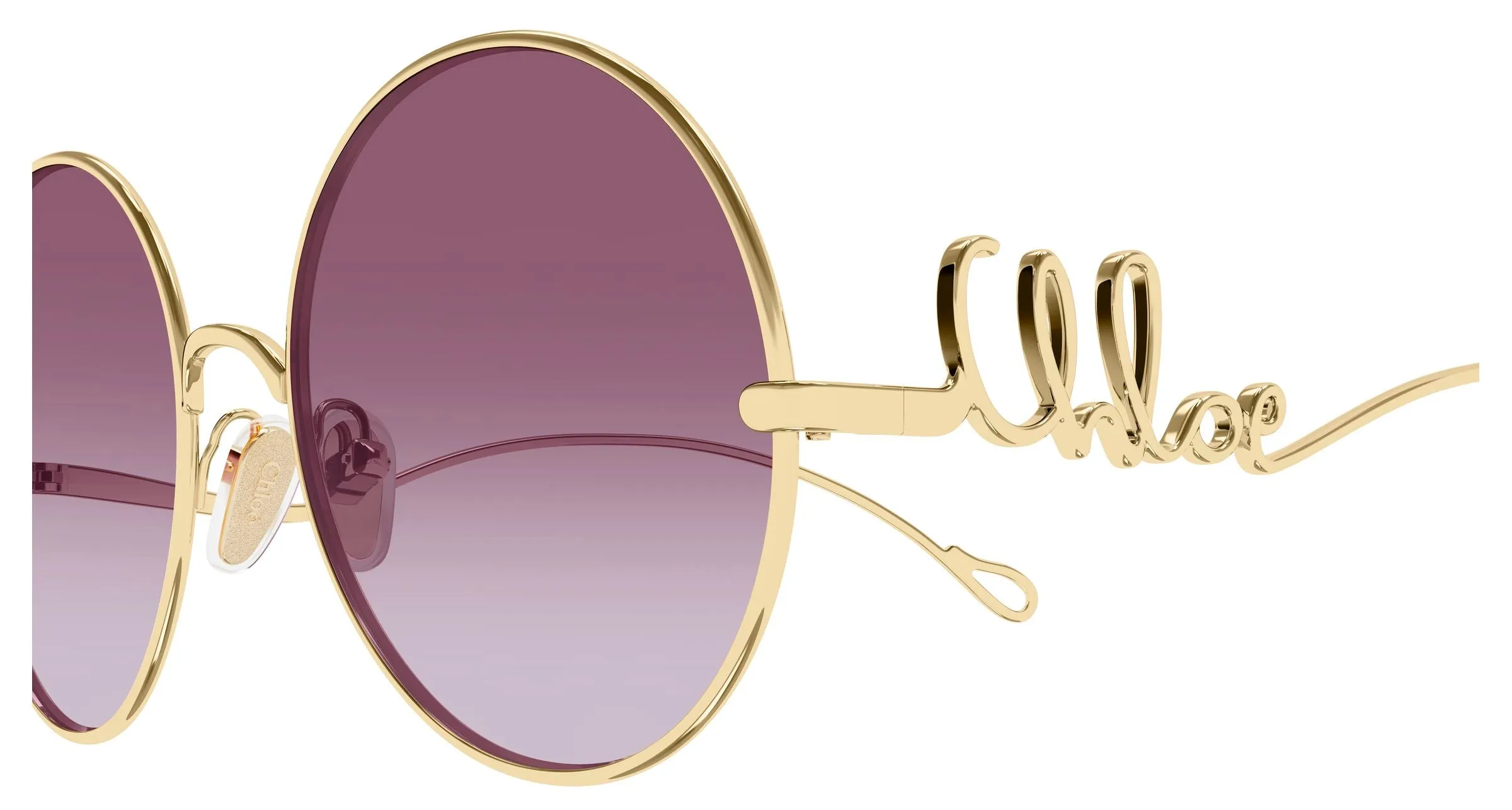 Chloé CH0372S 002 Occhiali da sole Metallo Oro Rosso Rotonda - immagine 3