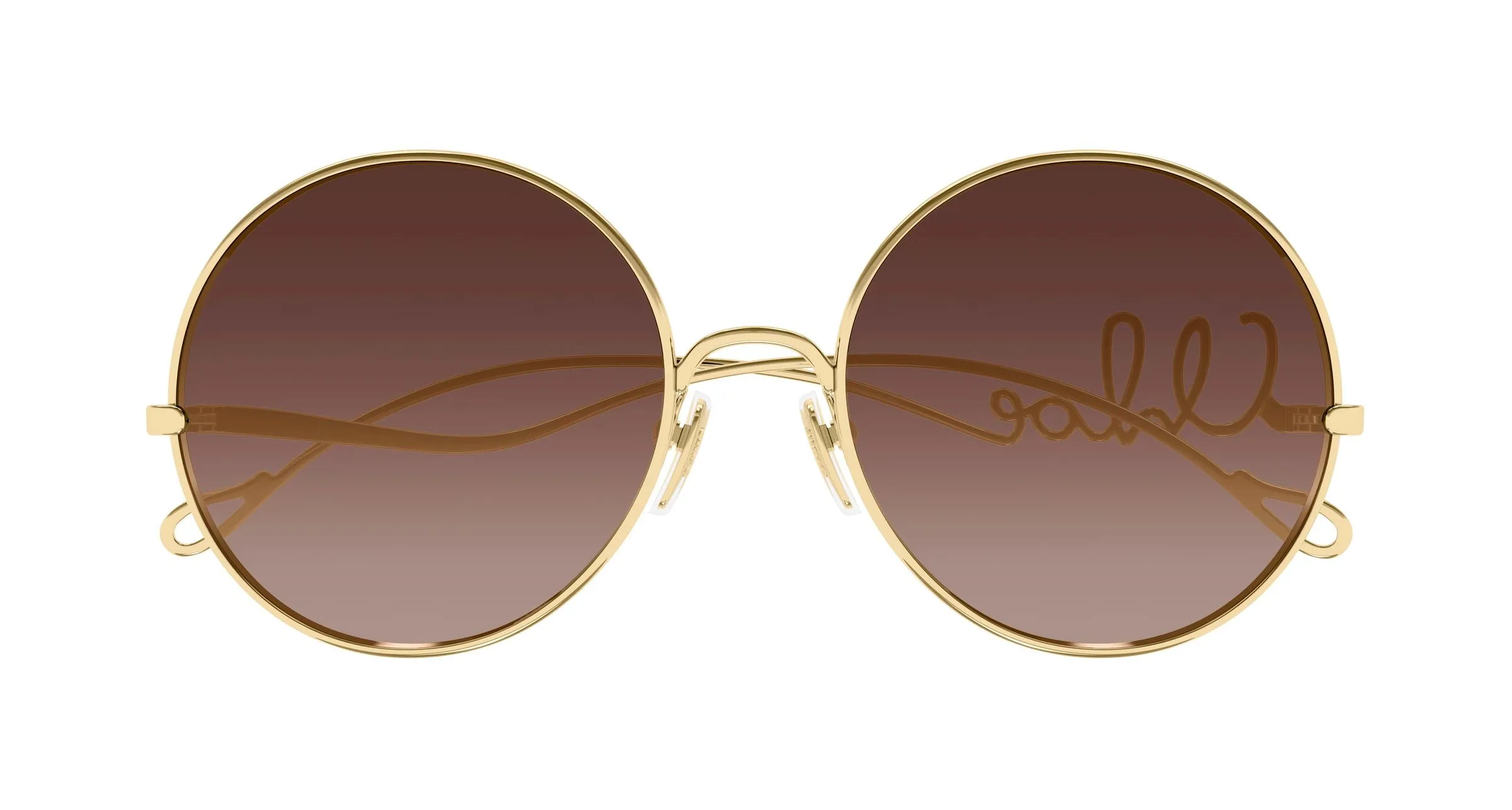 Chloé CH0372S 001 Occhiali da sole Metallo Oro Marrone Rotonda - immagine 2