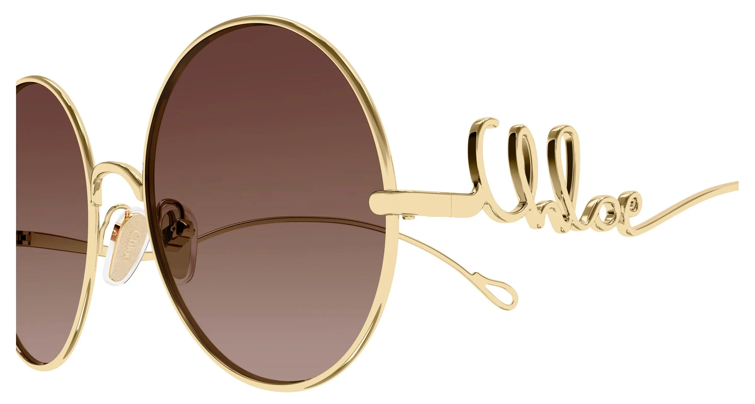 Chloé CH0372S 001 Occhiali da sole Metallo Oro Marrone Rotonda - immagine 3