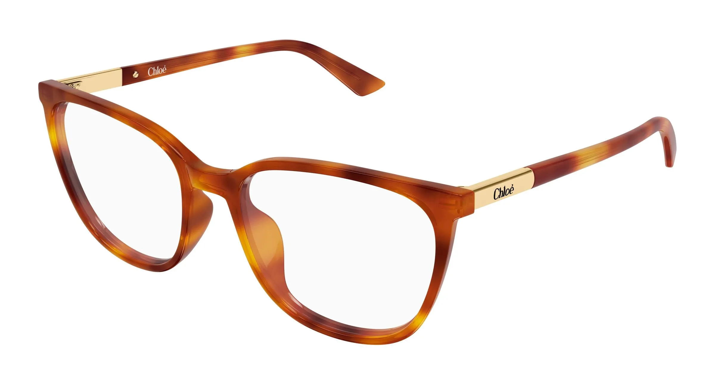 Chloé CH0370OL 007 Montature da vista Acetato Havana Trasparente Cat Eye - immagine 1
