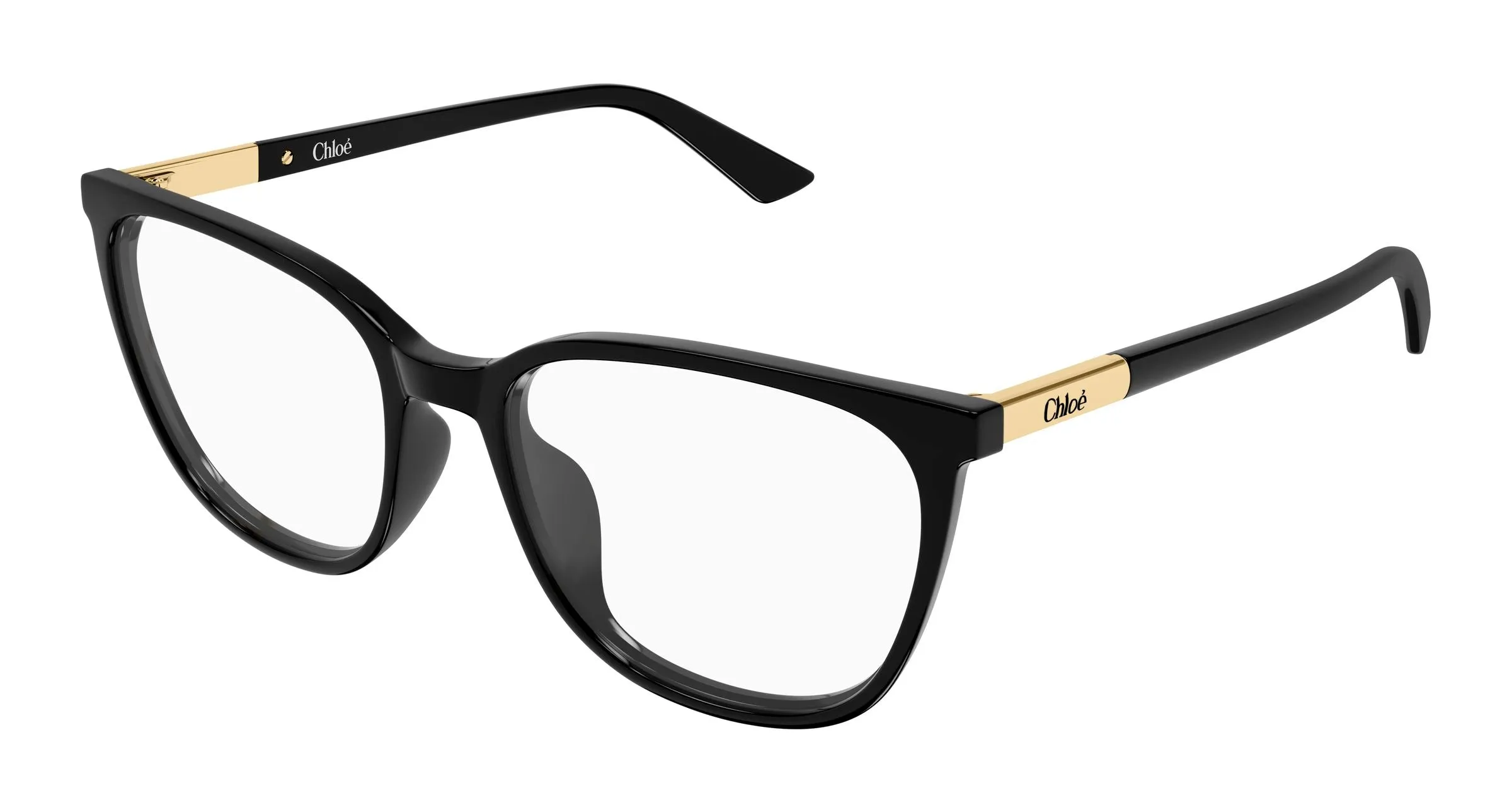 Chloé CH0370OL 006 Montature da vista Acetato Nero Trasparente Cat Eye - immagine 1