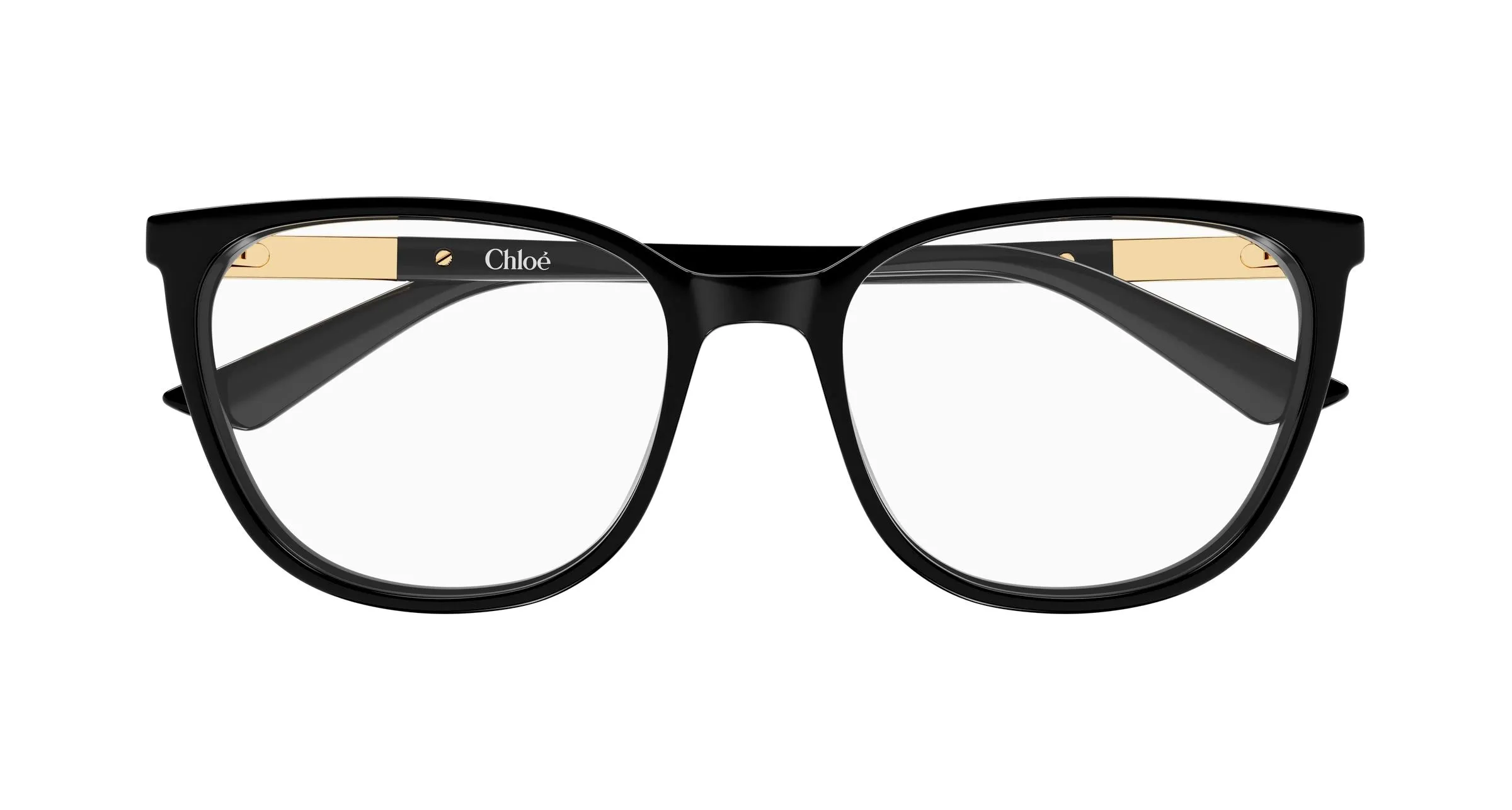 Chloé CH0370OL 001 Montature da vista Acetato Nero Trasparente Cat Eye - immagine 2