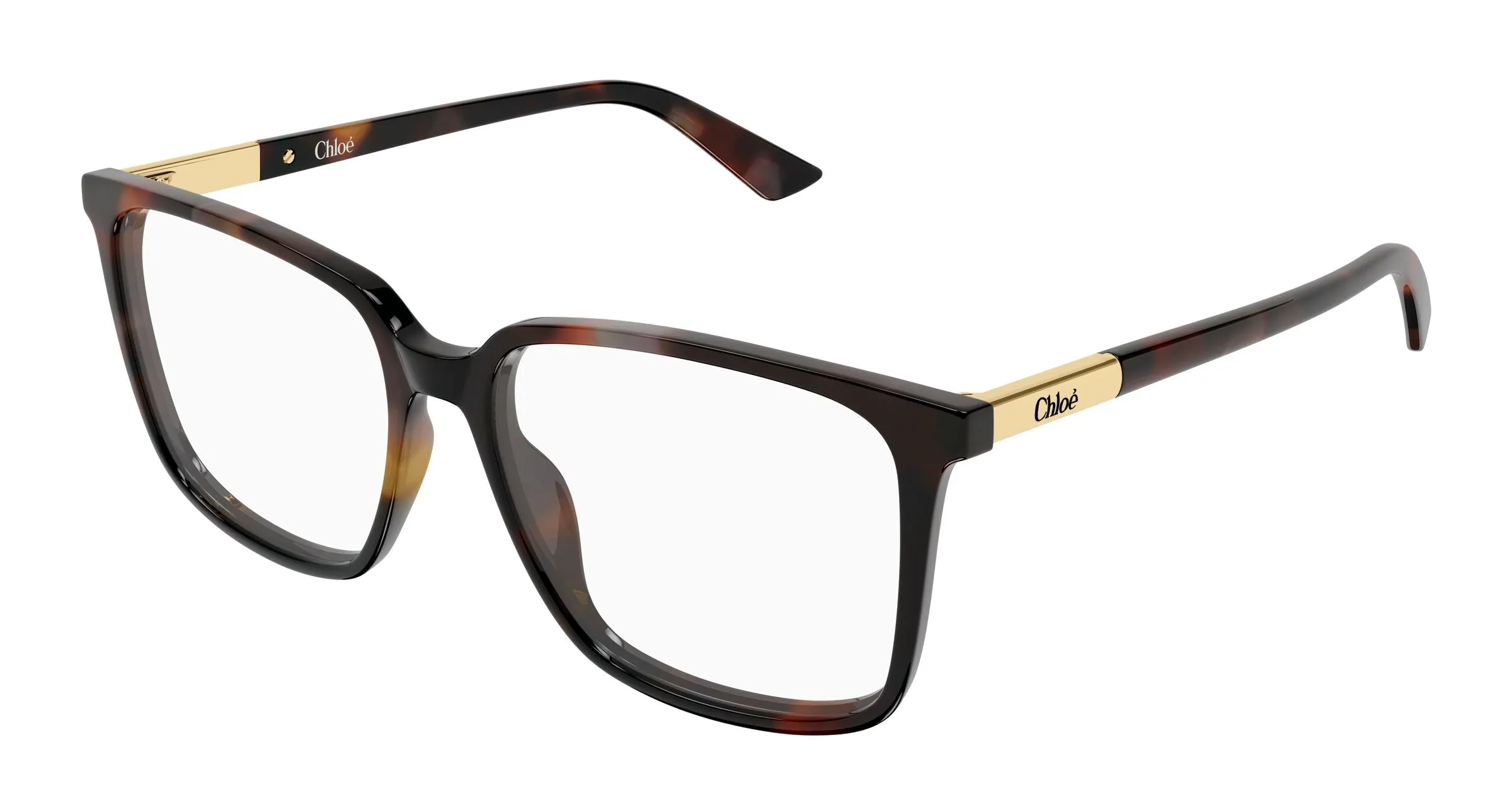 Chloé CH0369O 003 Montature da vista Acetato Havana Trasparente Squadrata - immagine 1