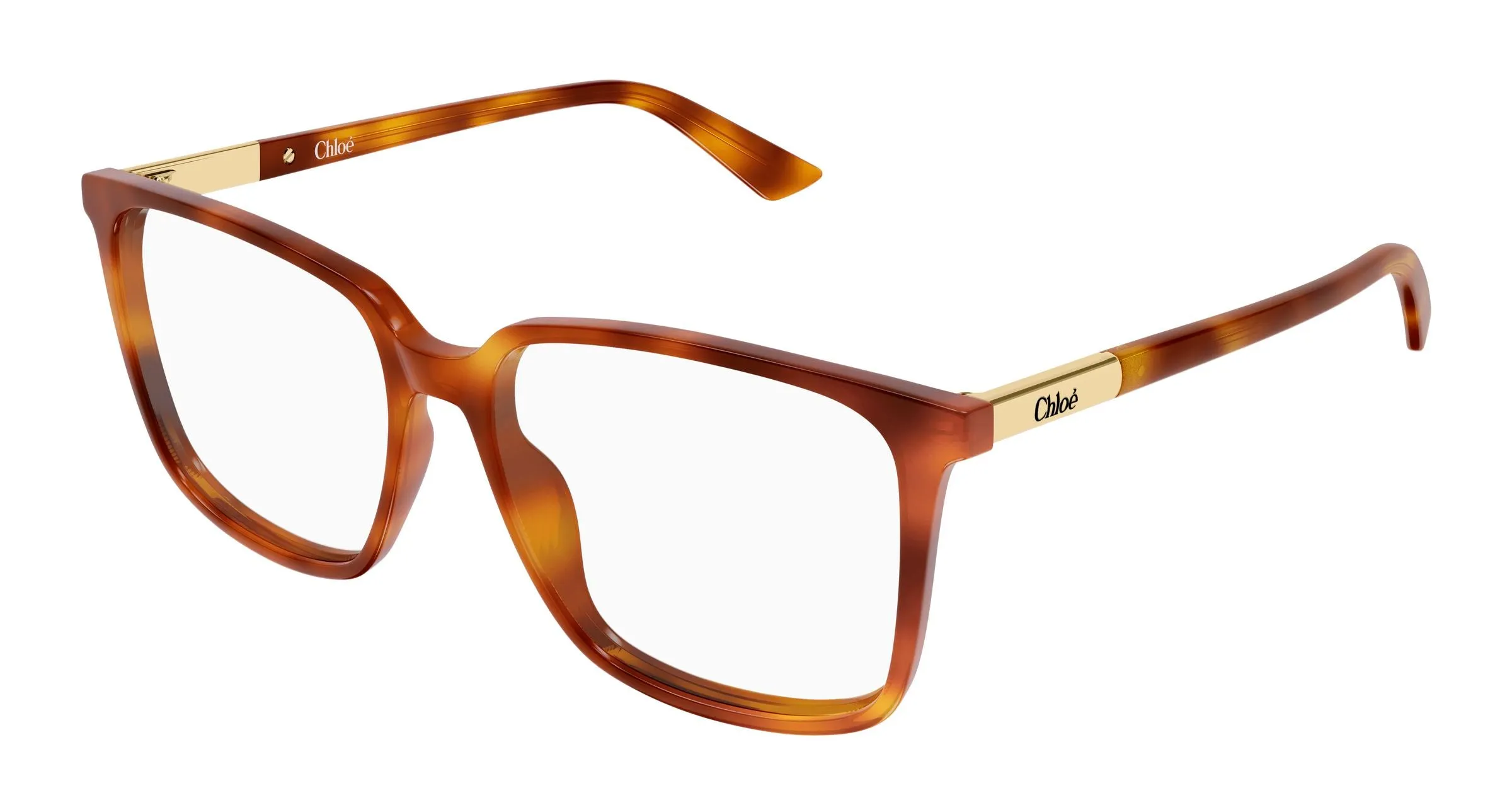 Chloé CH0369O 002 Montature da vista Acetato Havana Trasparente Squadrata - immagine 1