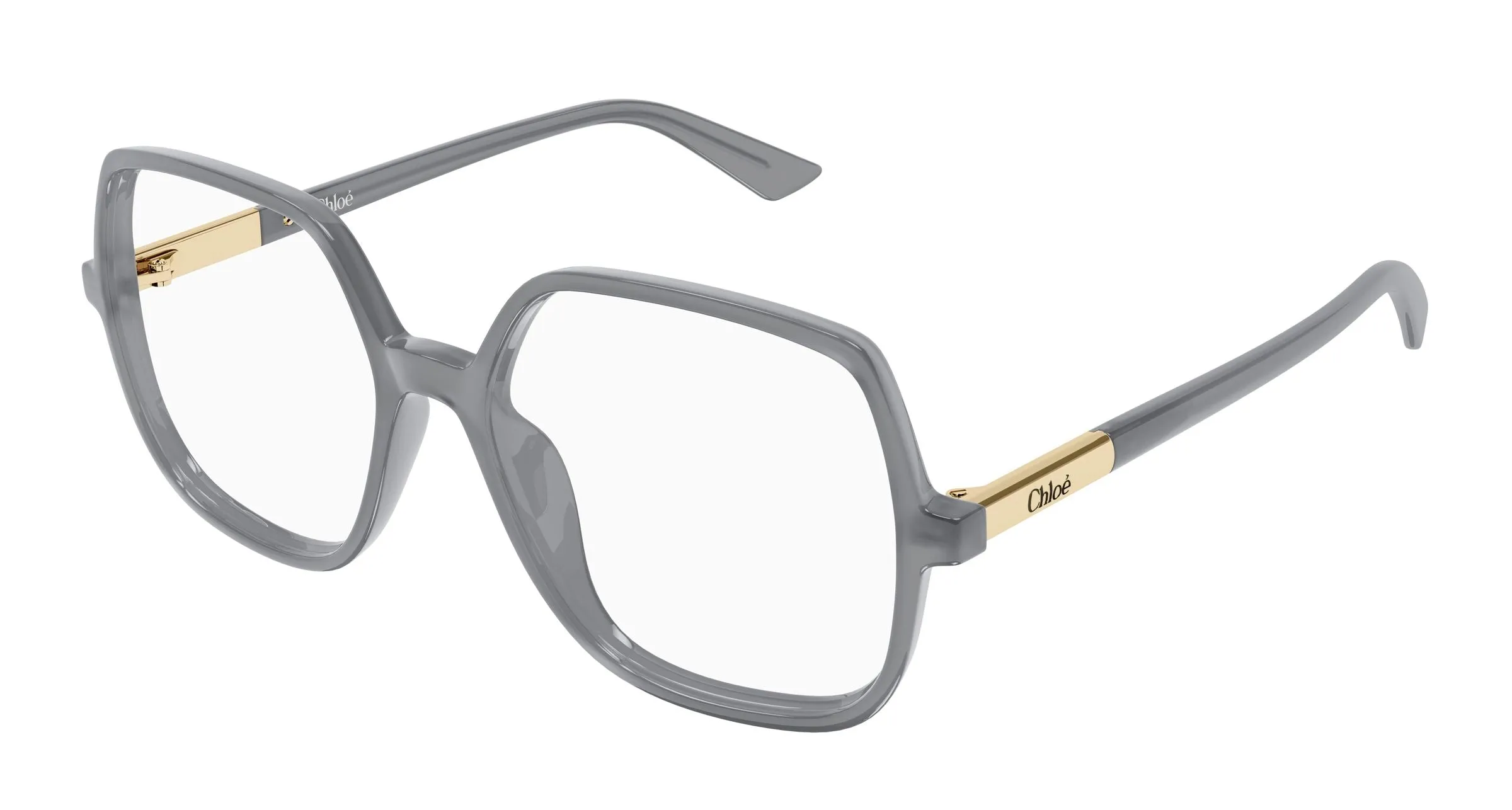 Chloé CH0368O 005 Montature da vista Acetato Grigio Trasparente Geometrica - immagine 1