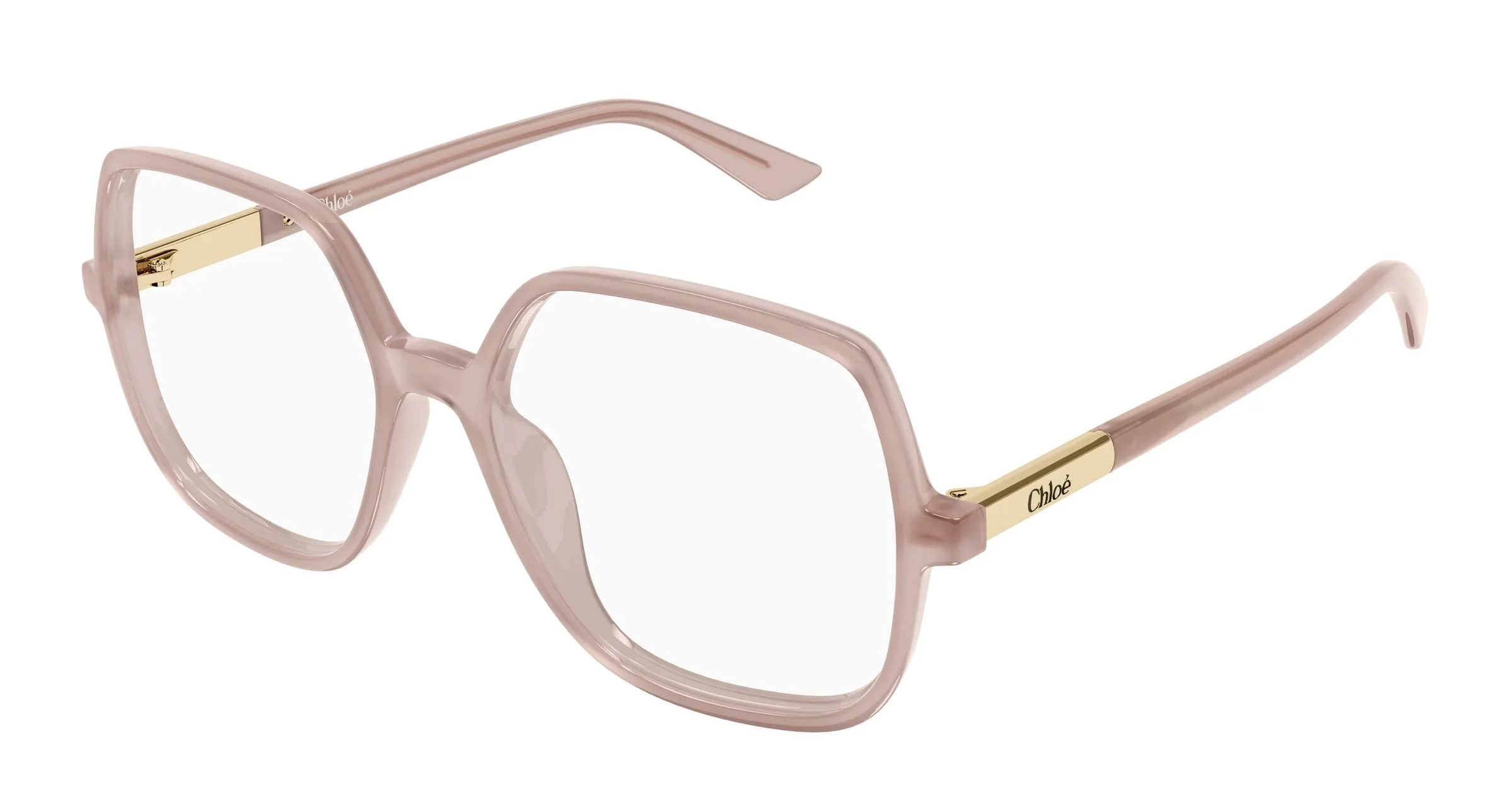 Chloé CH0368O 004 Montature da vista Acetato Beige Trasparente Geometrica - immagine 1