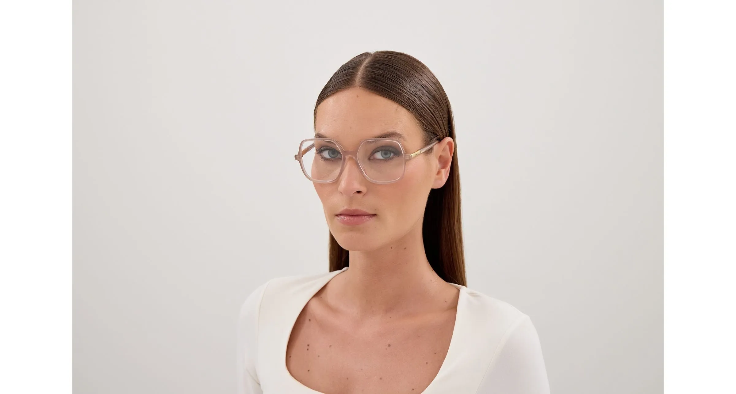 Chloé CH0368O 004 Montature da vista Acetato Beige Trasparente Geometrica - immagine 4