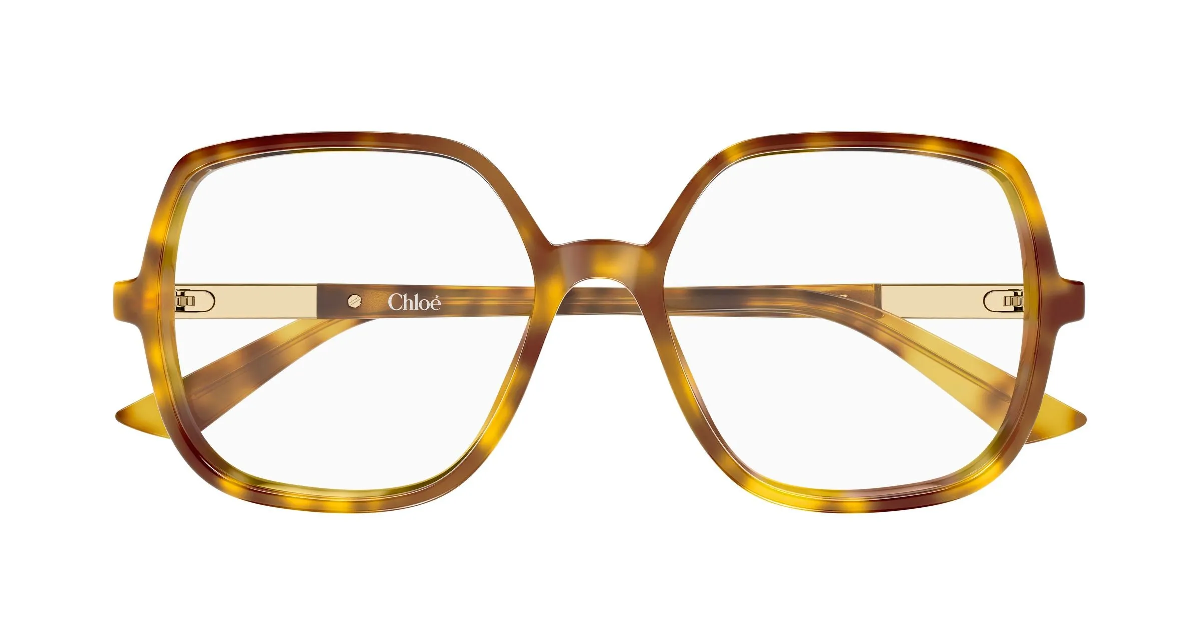Chloé CH0368O 003 Montature da vista Acetato Havana Trasparente Geometrica - immagine 2