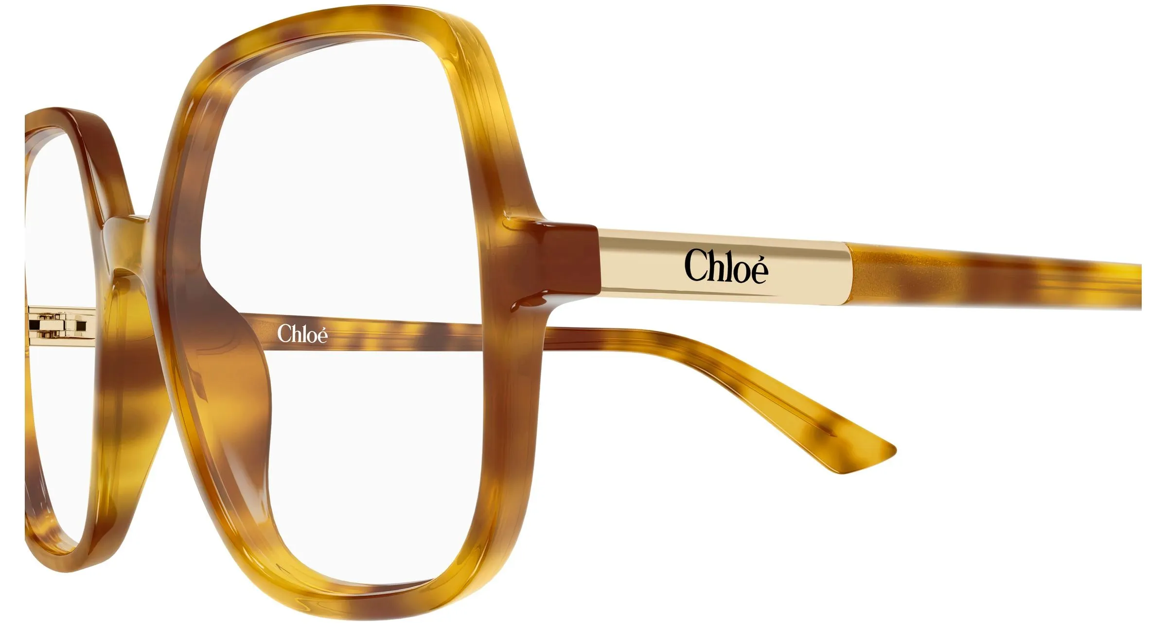 Chloé CH0368O 003 Montature da vista Acetato Havana Trasparente Geometrica - immagine 3