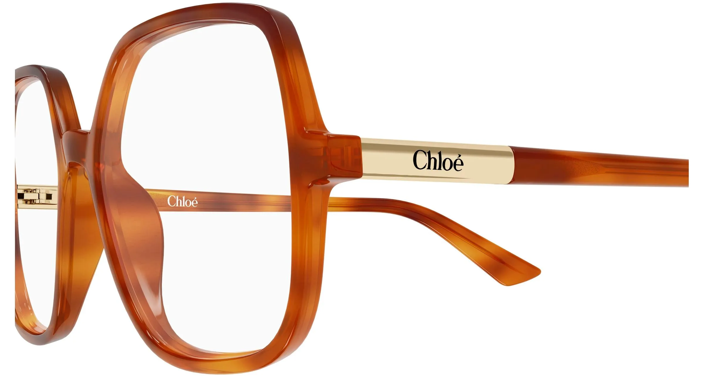 Chloé CH0368O 002 Montature da vista Acetato Havana Trasparente Geometrica - immagine 3