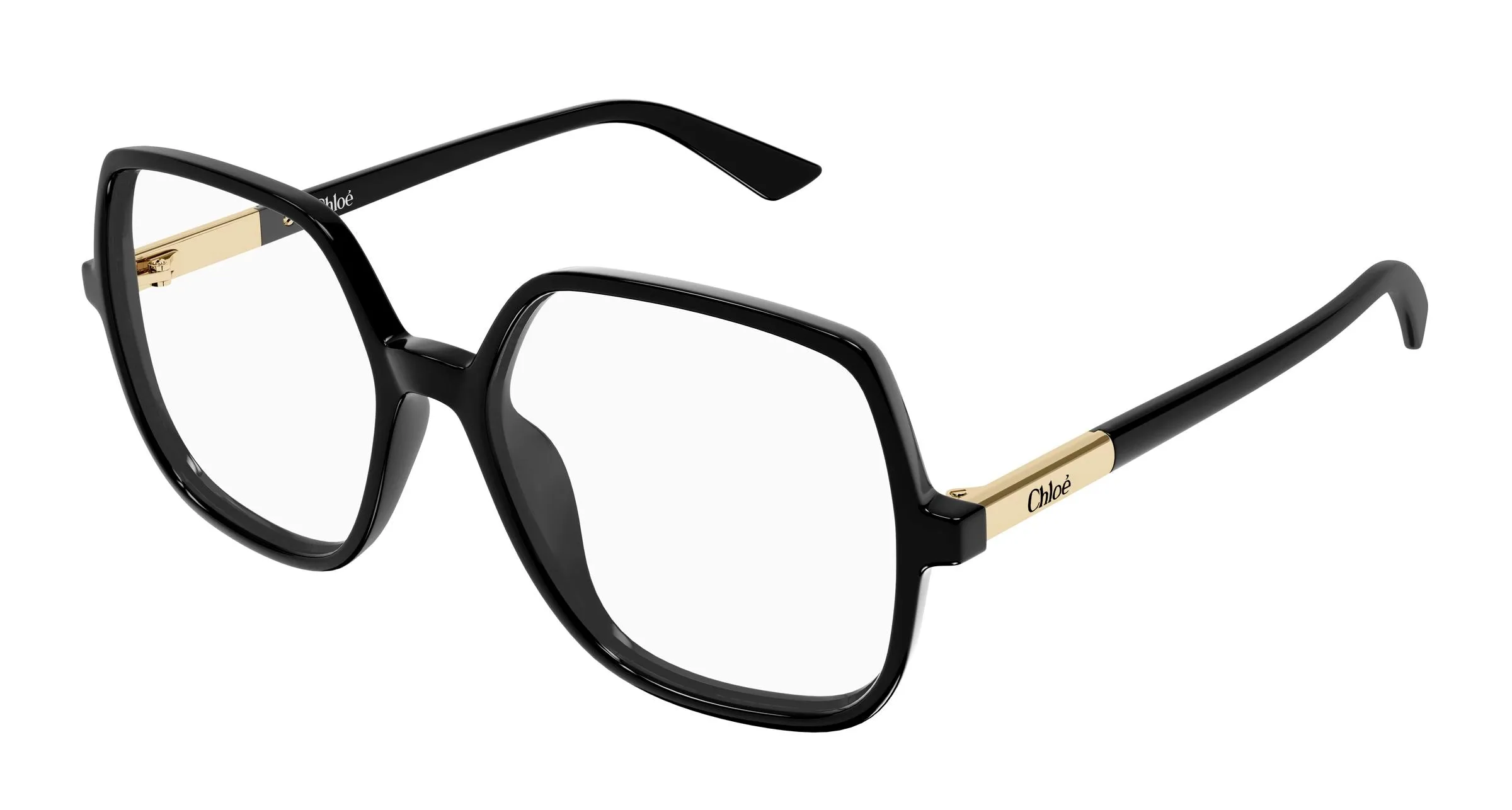 Chloé CH0368O 001 Montature da vista Acetato Nero Trasparente Geometrica - immagine 1
