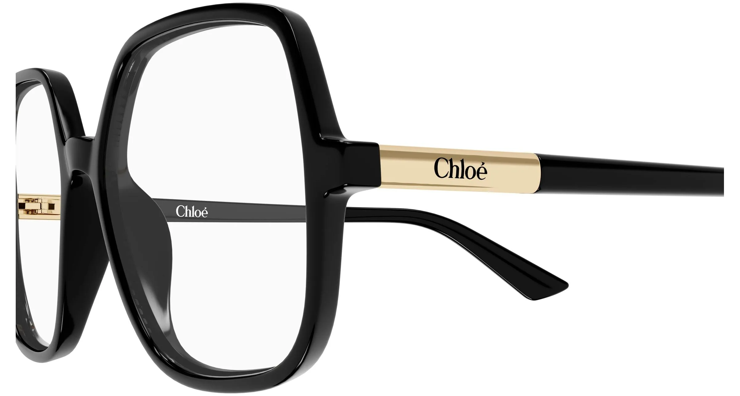 Chloé CH0368O 001 Montature da vista Acetato Nero Trasparente Geometrica - immagine 3